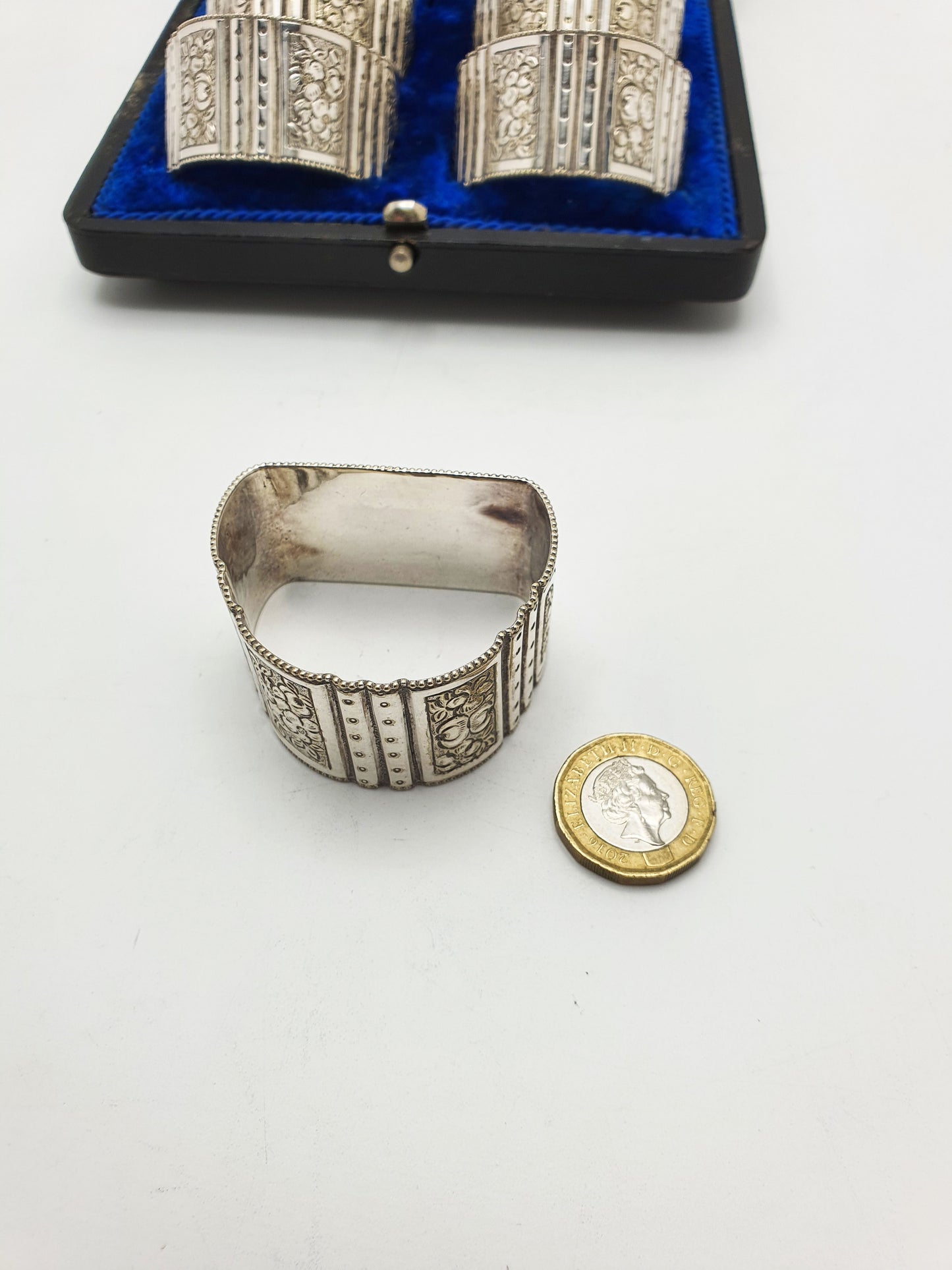 Nice Set of 6 Antique Edwardian Silver-Plated Napkin Rings – circa 1905