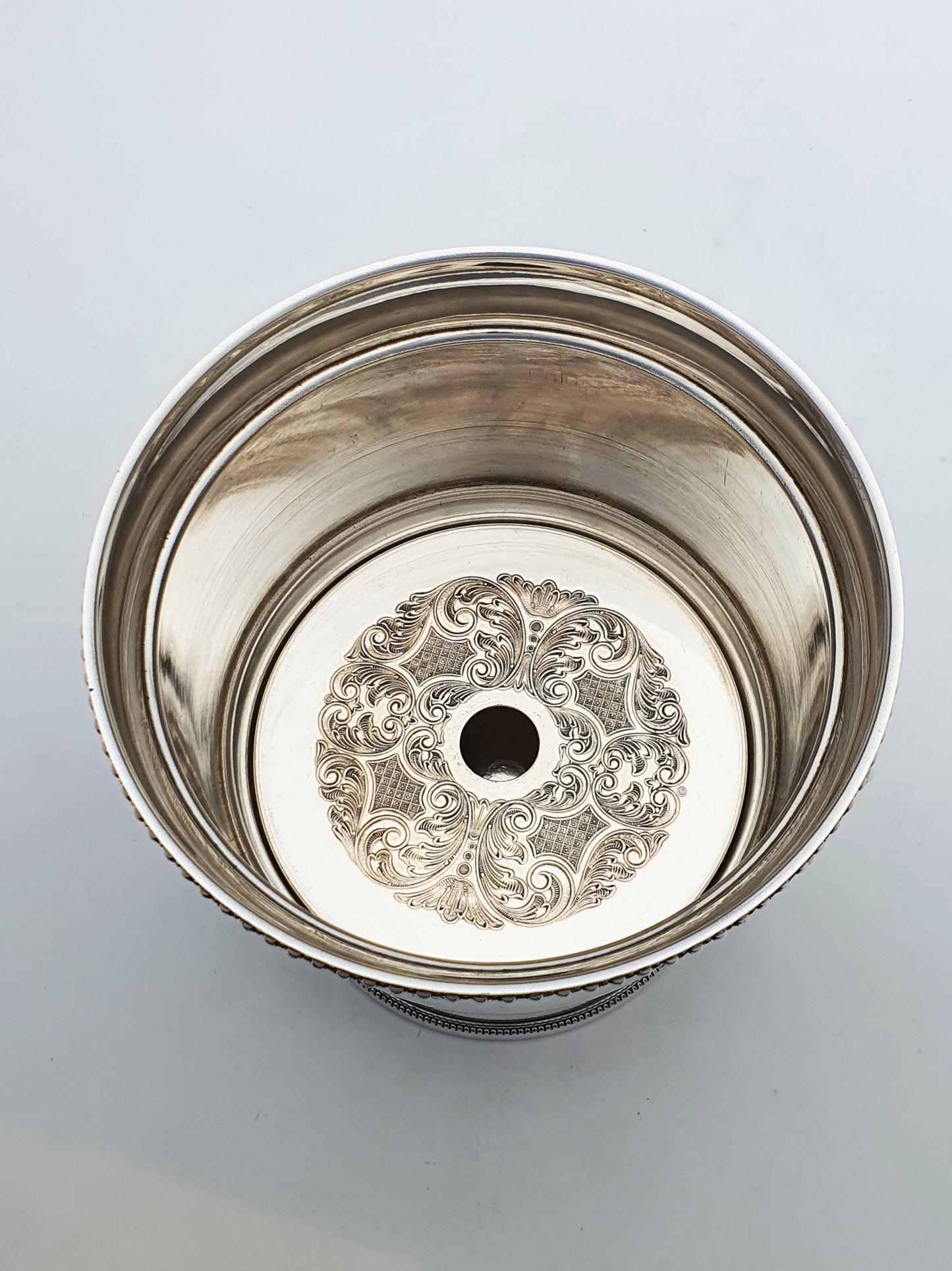 Vintage Silver-Plated Ice Bucket with Lion Mask Handles & Tongs - 1960