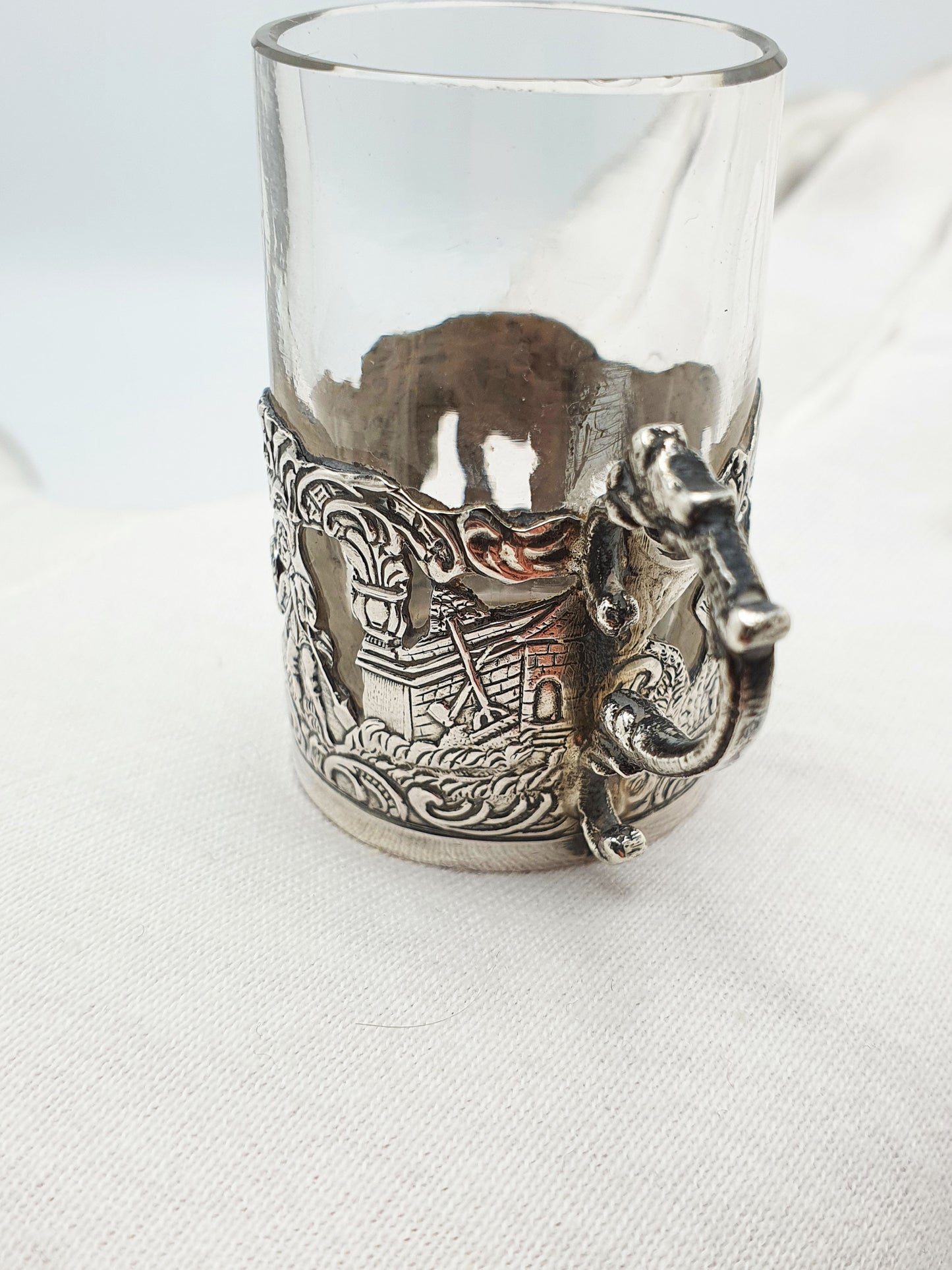 Nice Pair of Antique Victorian Sterling Silver Mounted Liquor Cups – London, 1889