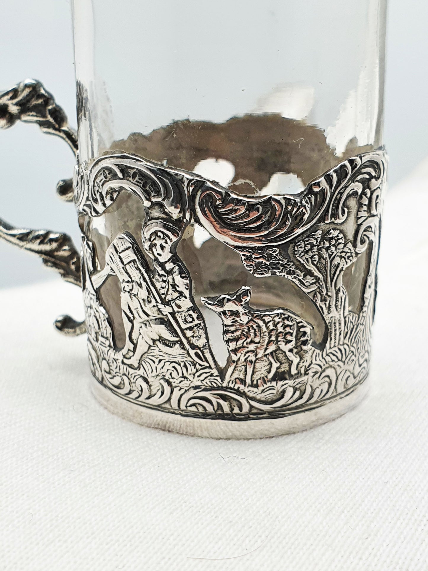 Nice Pair of Antique Victorian Sterling Silver Mounted Liquor Cups – London, 1889