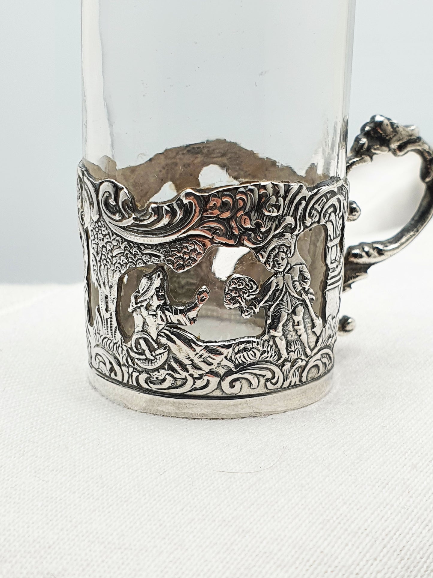 Nice Pair of Antique Victorian Sterling Silver Mounted Liquor Cups – London, 1889