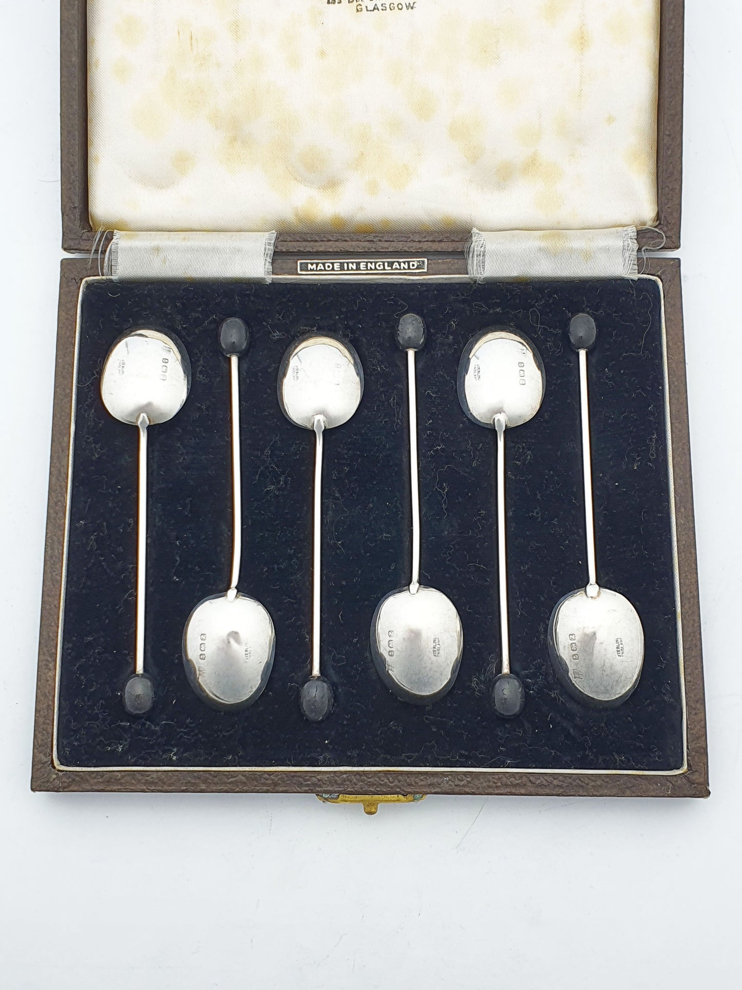 Nice Cased Set of 6 Sterling Silver Coffee Spoons - 1949