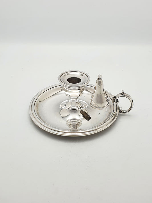 Antique Edwardian Silver Plated Chamberstick with Snuffer – circa 1905