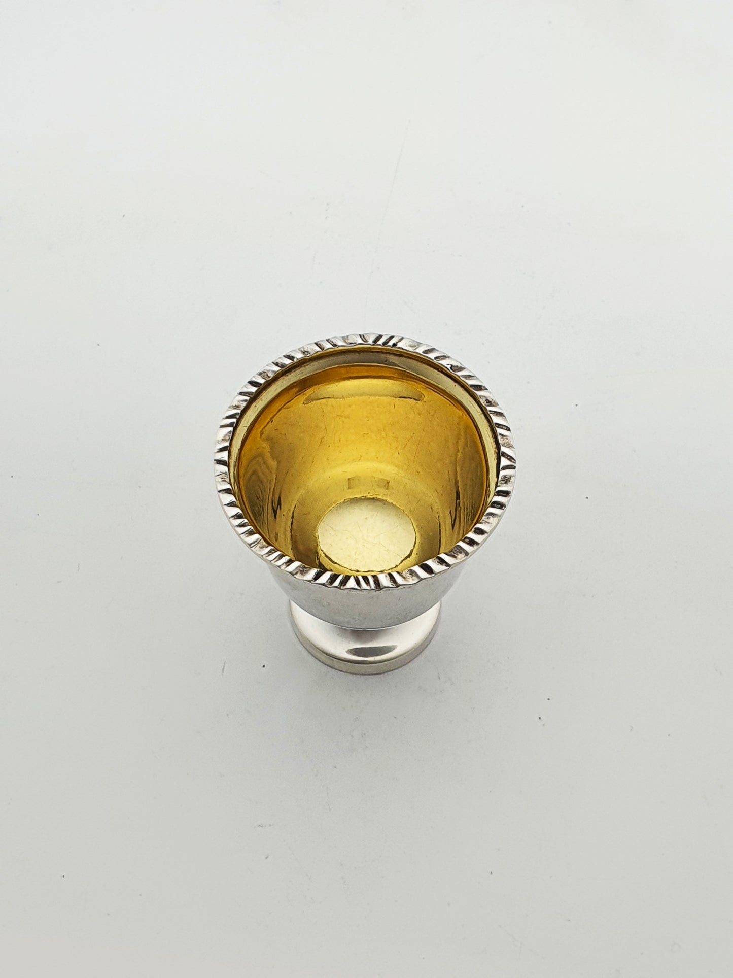 Lovely Antique Sterling Silver Egg Cup with Gilt Interior - 1918