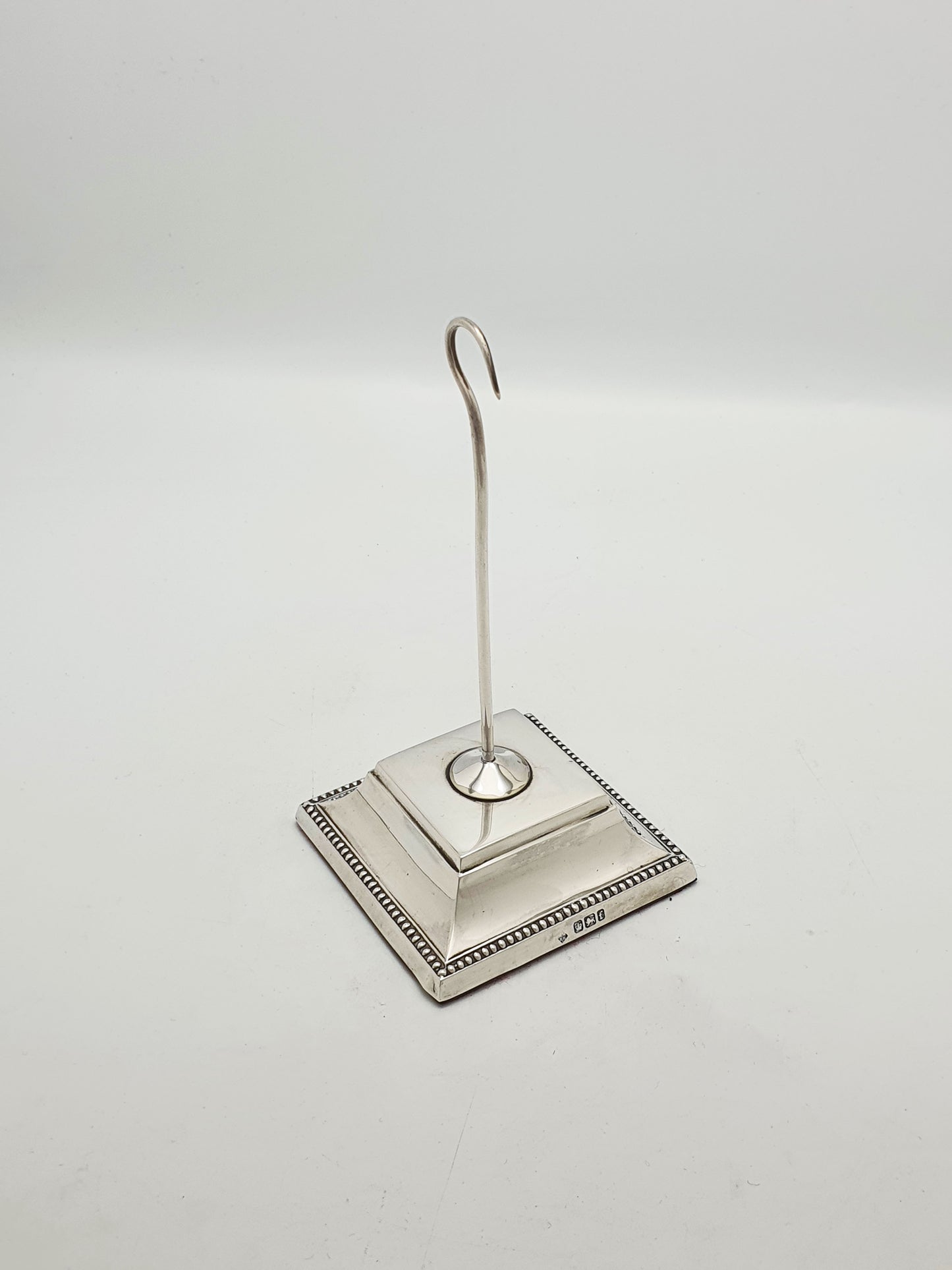 Antique Victorian Receipt Hook Stand with Sterling Silver Plinth Base - 1898