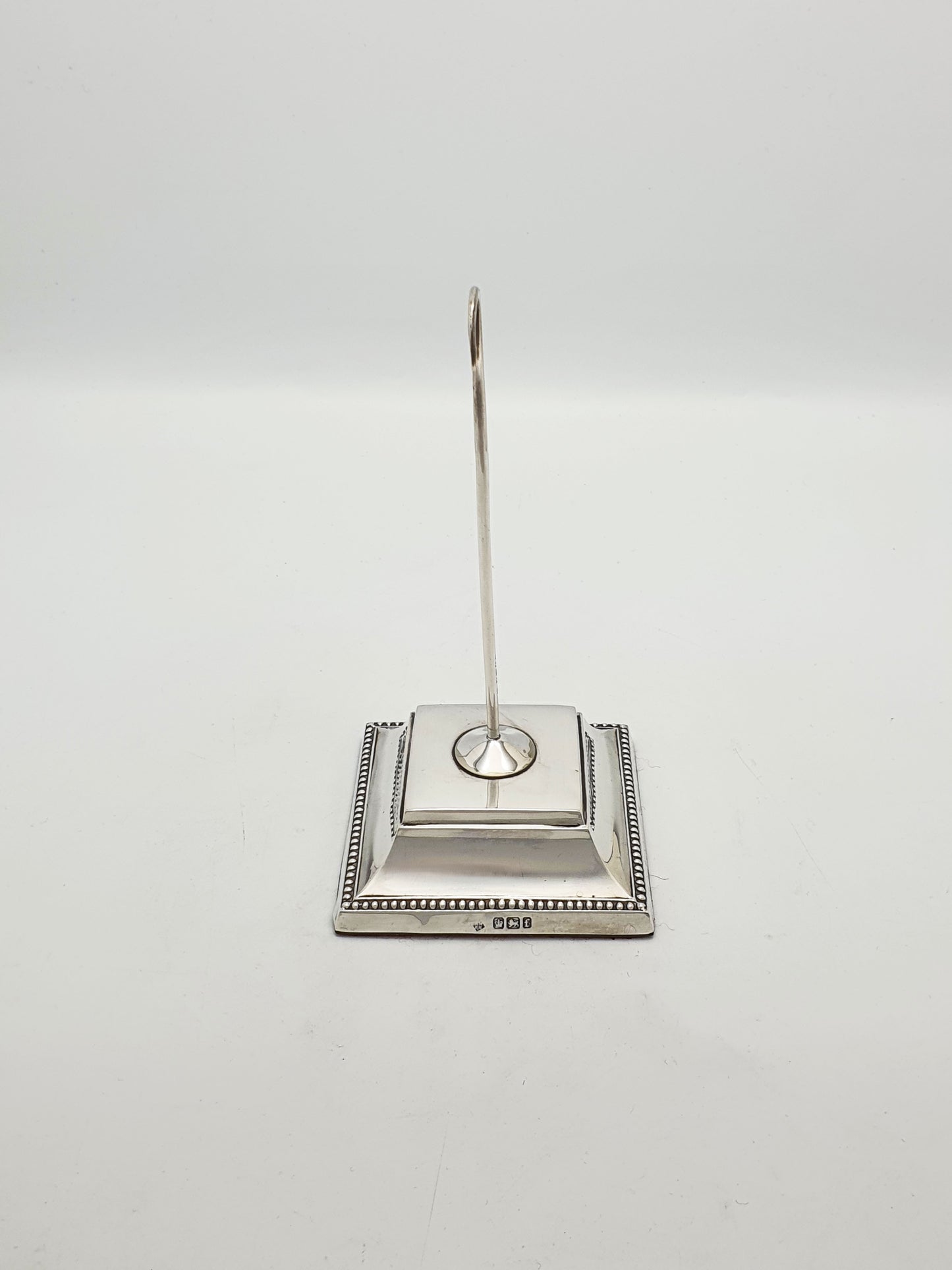 Antique Victorian Receipt Hook Stand with Sterling Silver Plinth Base - 1898