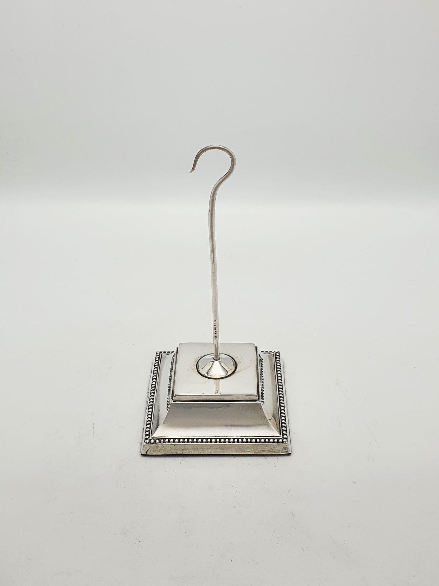 Antique Victorian Receipt Hook Stand with Sterling Silver Plinth Base - 1898