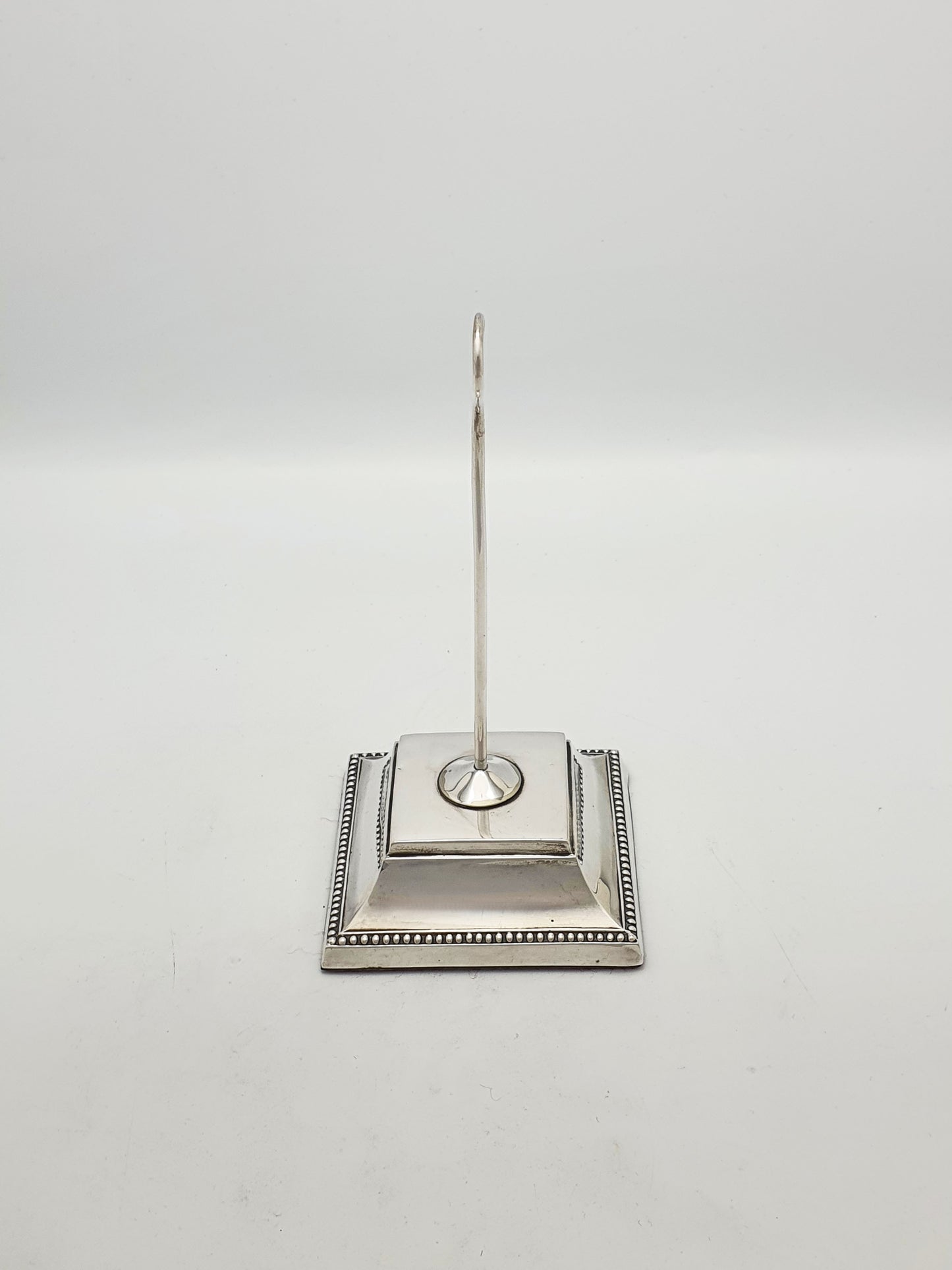 Antique Victorian Receipt Hook Stand with Sterling Silver Plinth Base - 1898