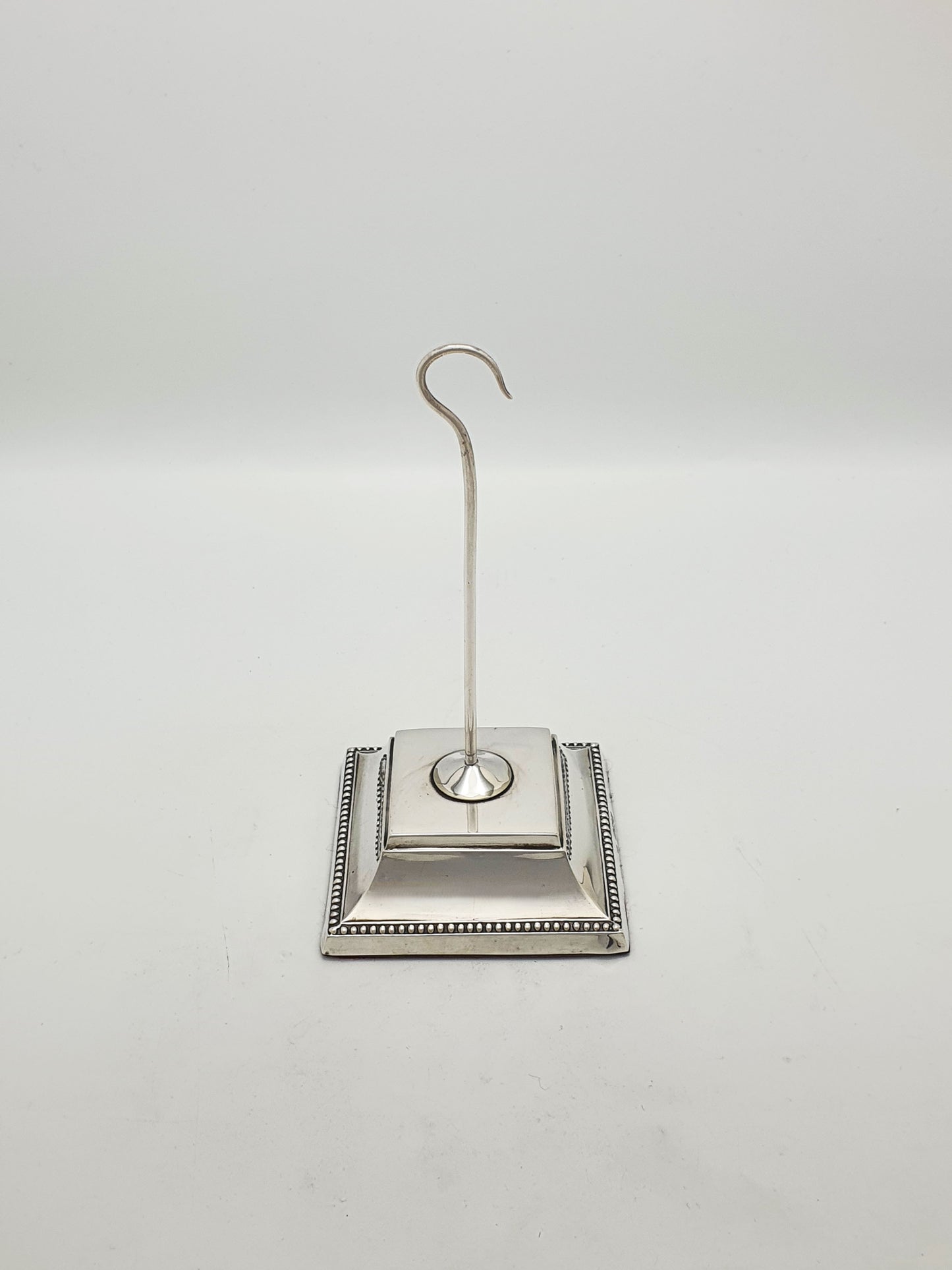 Antique Victorian Receipt Hook Stand with Sterling Silver Plinth Base - 1898