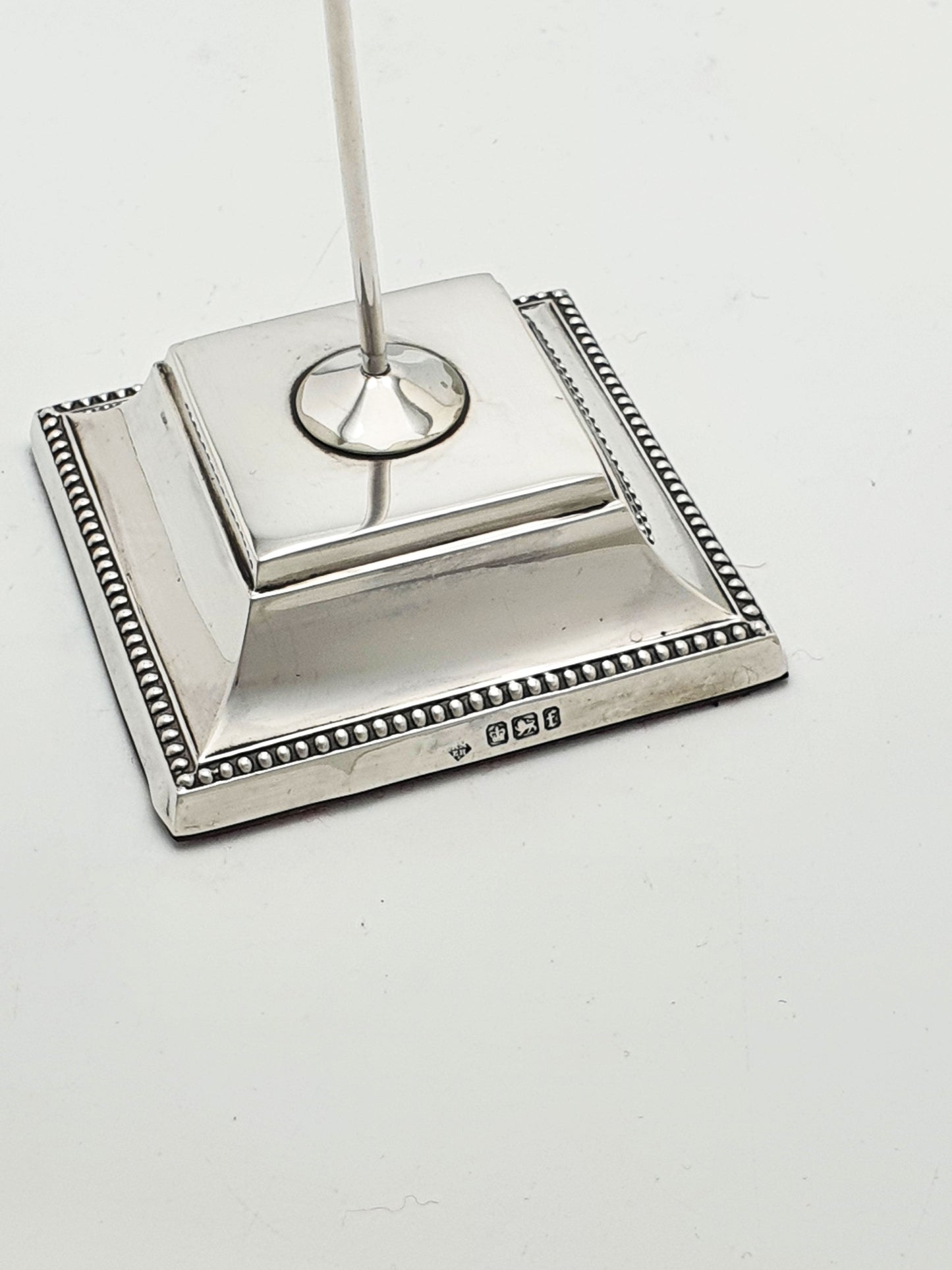 Antique Victorian Receipt Hook Stand with Sterling Silver Plinth Base - 1898