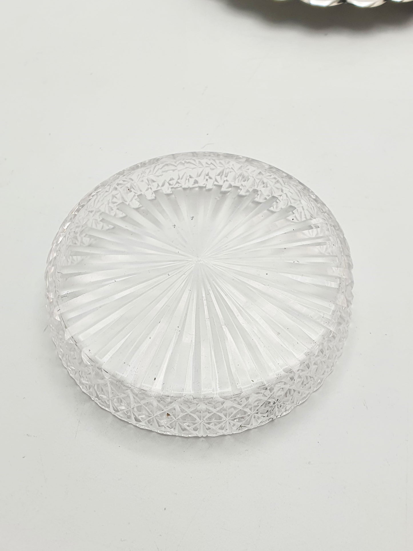 Antique Edwardian Butter Dish with Cut Glass Liner and Spreader – circa 1905