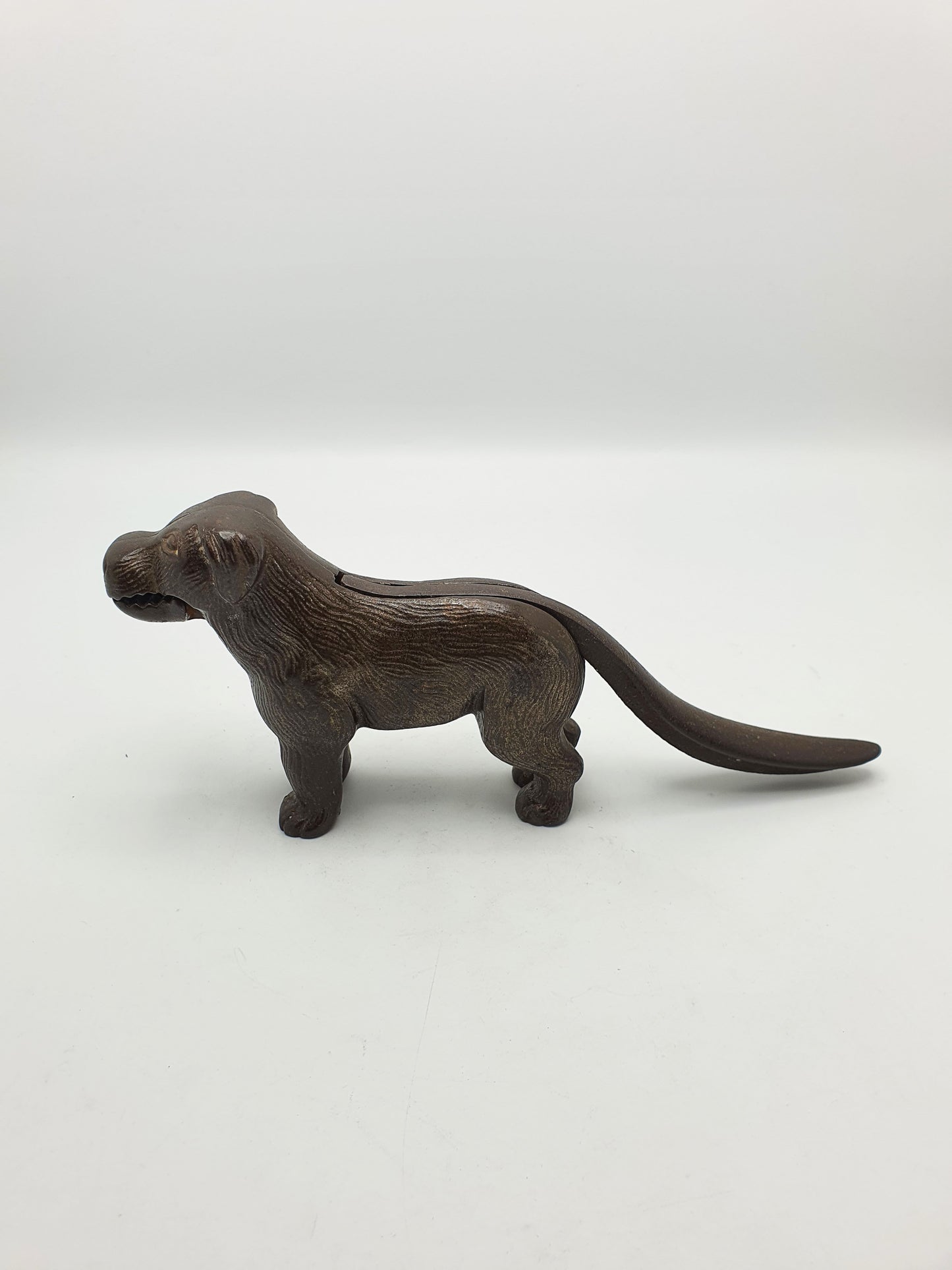Antique Victorian Cast Iron Dog Nutcracker with Lever Tail Handle - 1896