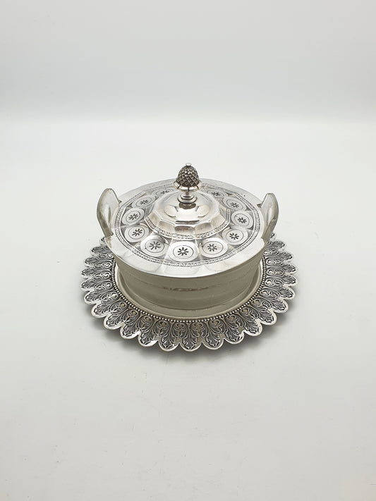 Lovely Antique Victorian Butter Dish with Glass Liner – circa 1880