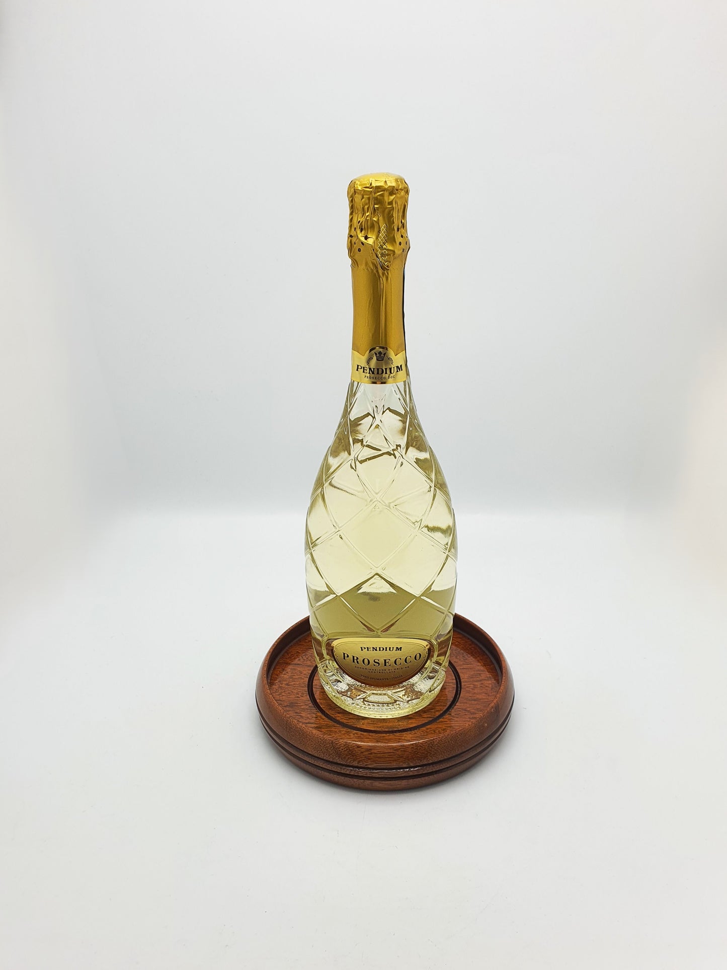 Large Vintage Mahogany Wine Coaster with Sterling Silver Inset – London, 1988