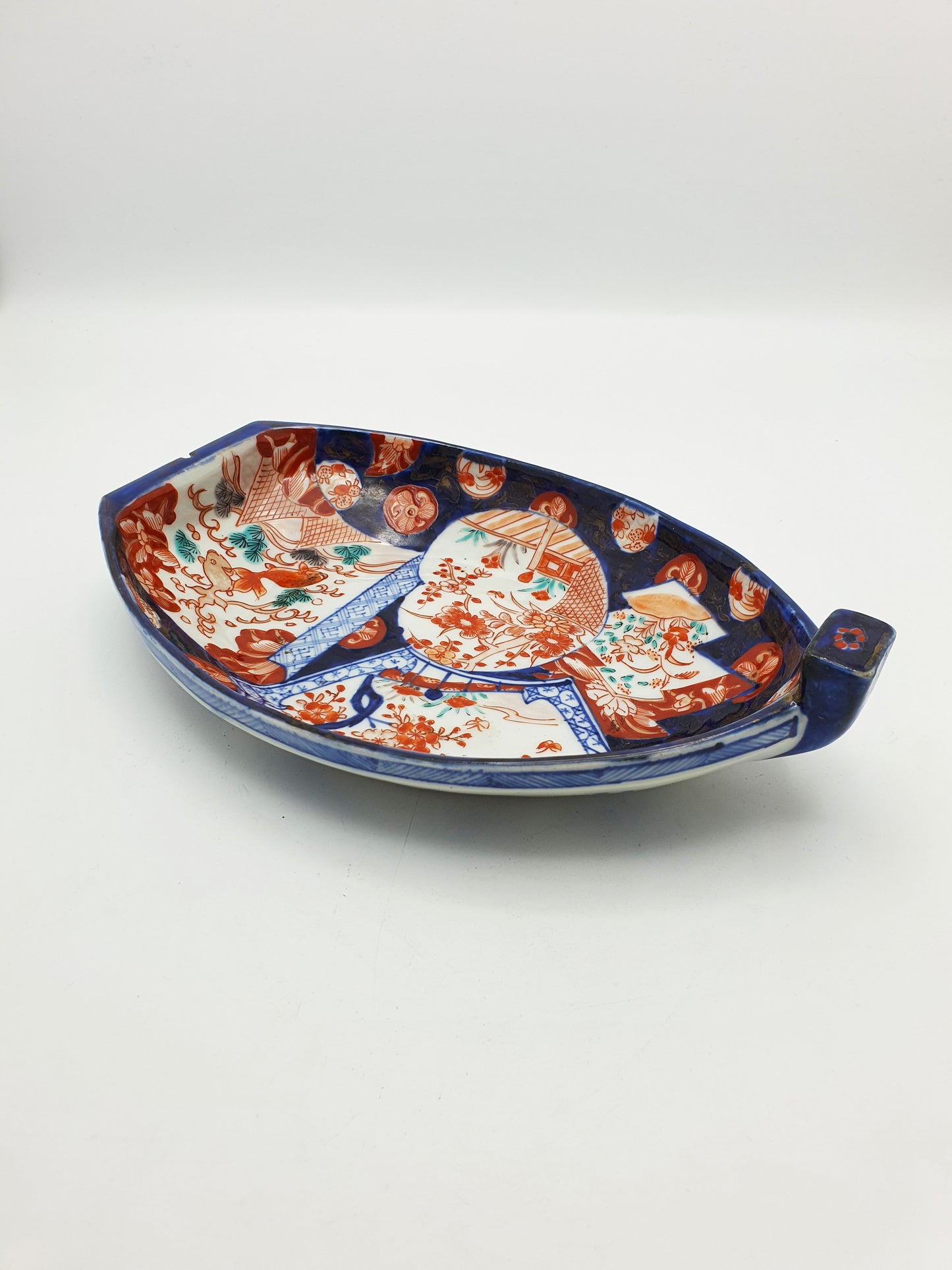 Lovely Antique Japanese Imari Porcelain Boat-Shaped Dish – circa 1900