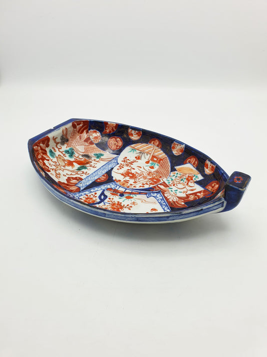 Lovely Antique Japanese Imari Porcelain Boat-Shaped Dish – circa 1900