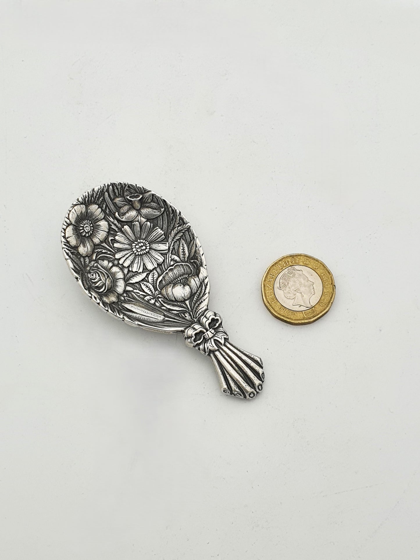 Unusual Gianmaria Buccellati Italian Sterling Silver Floral Caddy Spoon – circa 1960