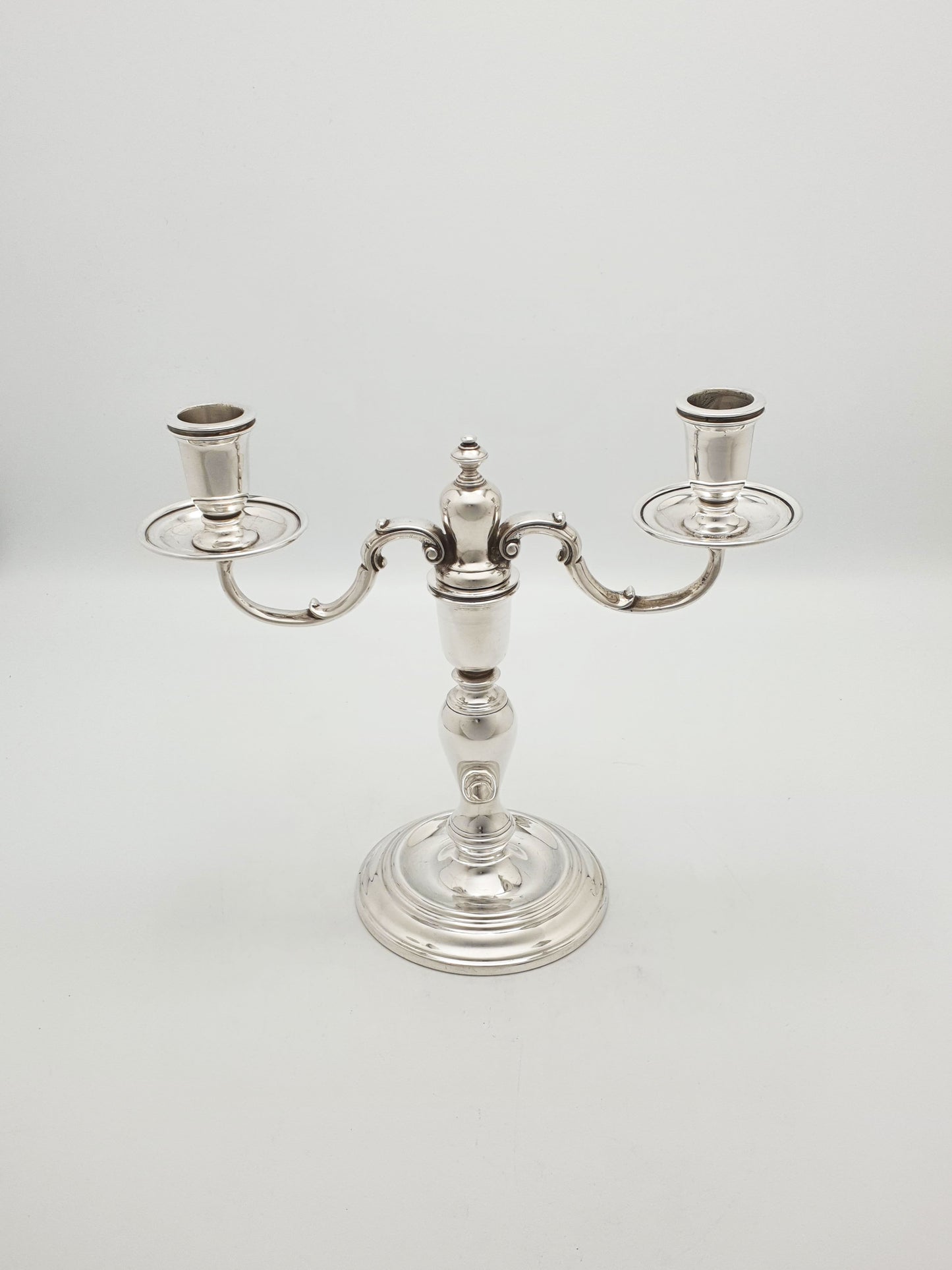 Vintage Pair of Silver Plated Low Two-Branch Table Candelabra – circa 1930