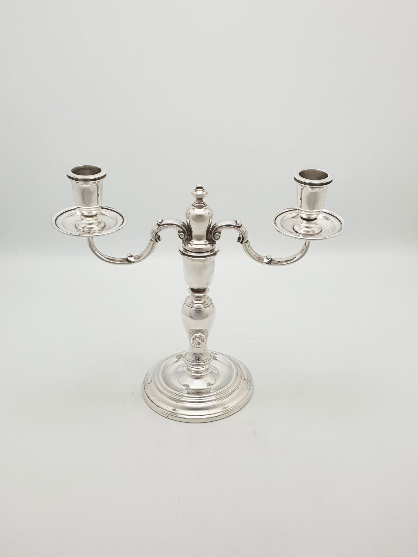 Vintage Pair of Silver Plated Low Two-Branch Table Candelabra – circa 1930