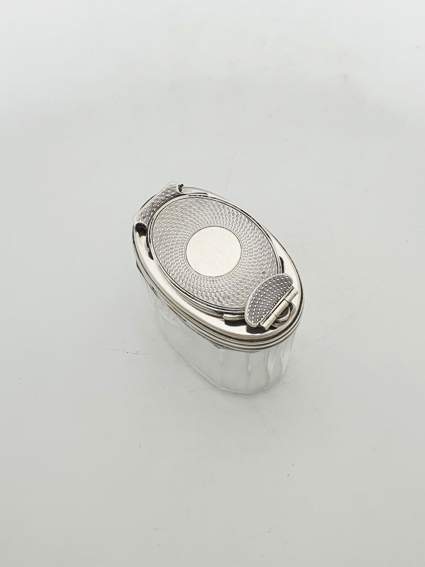 Antique Victorian Sterling Silver Mounted Glass Travelling Jar – London, 1866