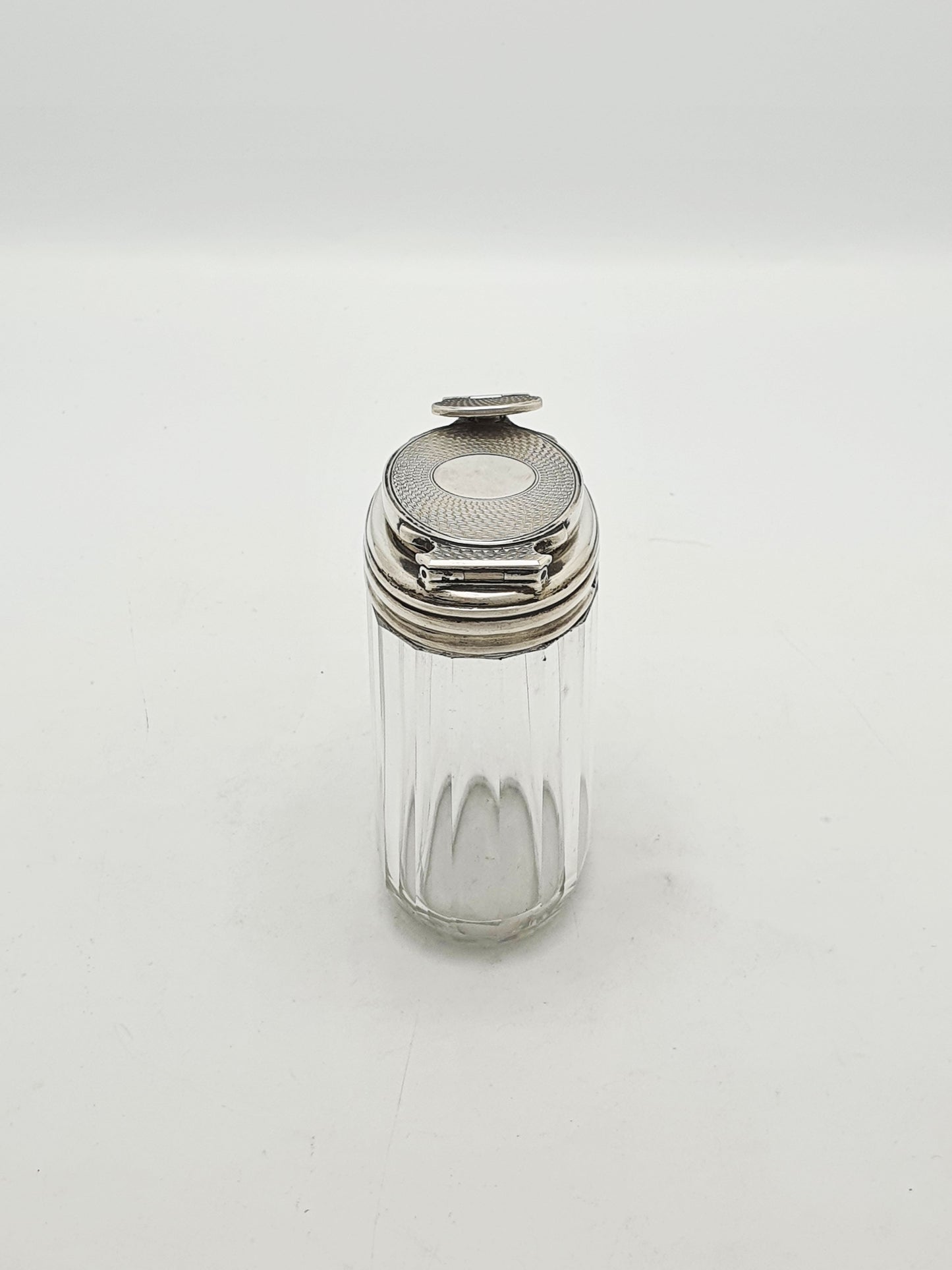 Antique Victorian Sterling Silver Mounted Glass Travelling Jar – London, 1866