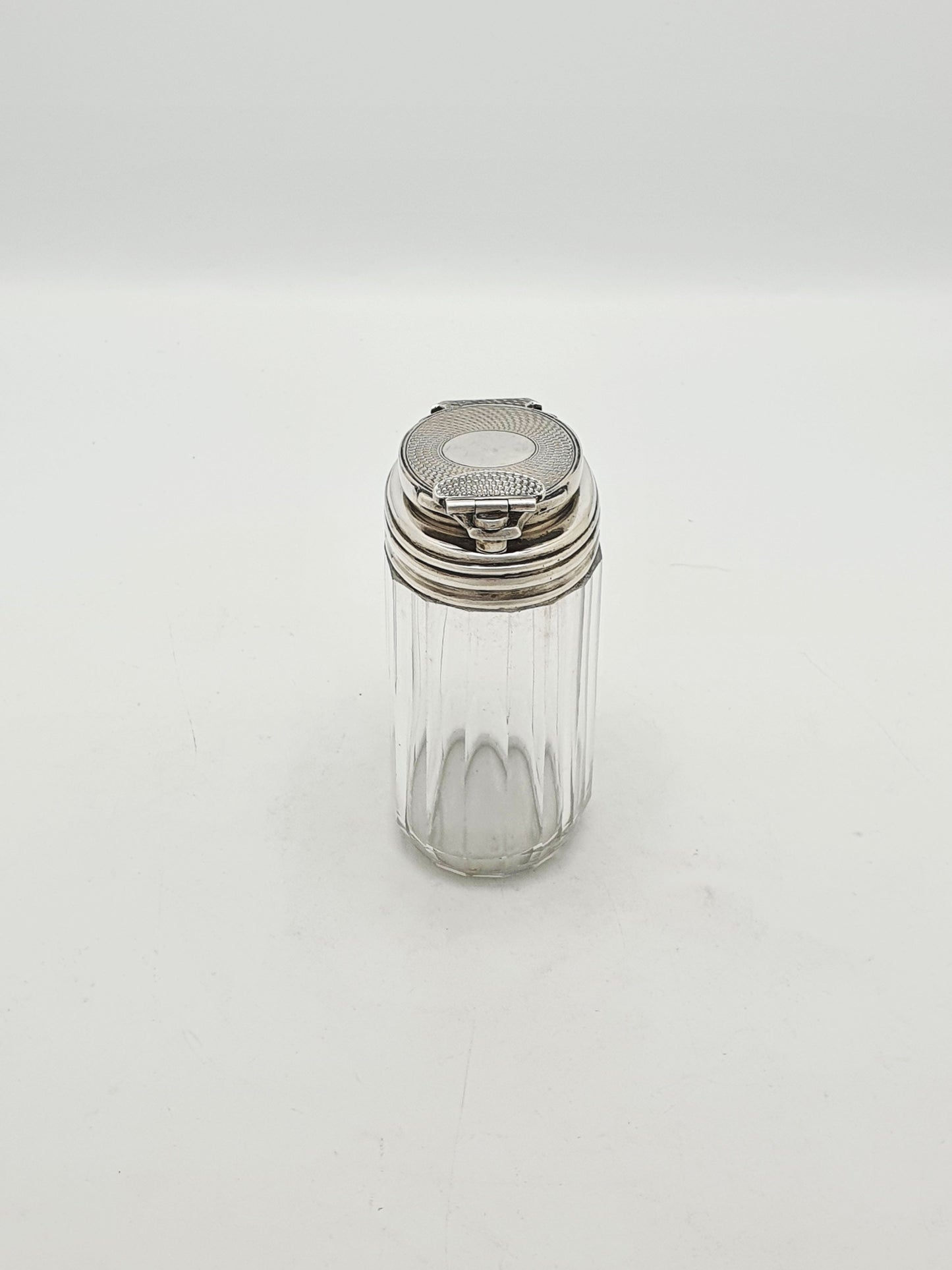 Antique Victorian Sterling Silver Mounted Glass Travelling Jar – London, 1866