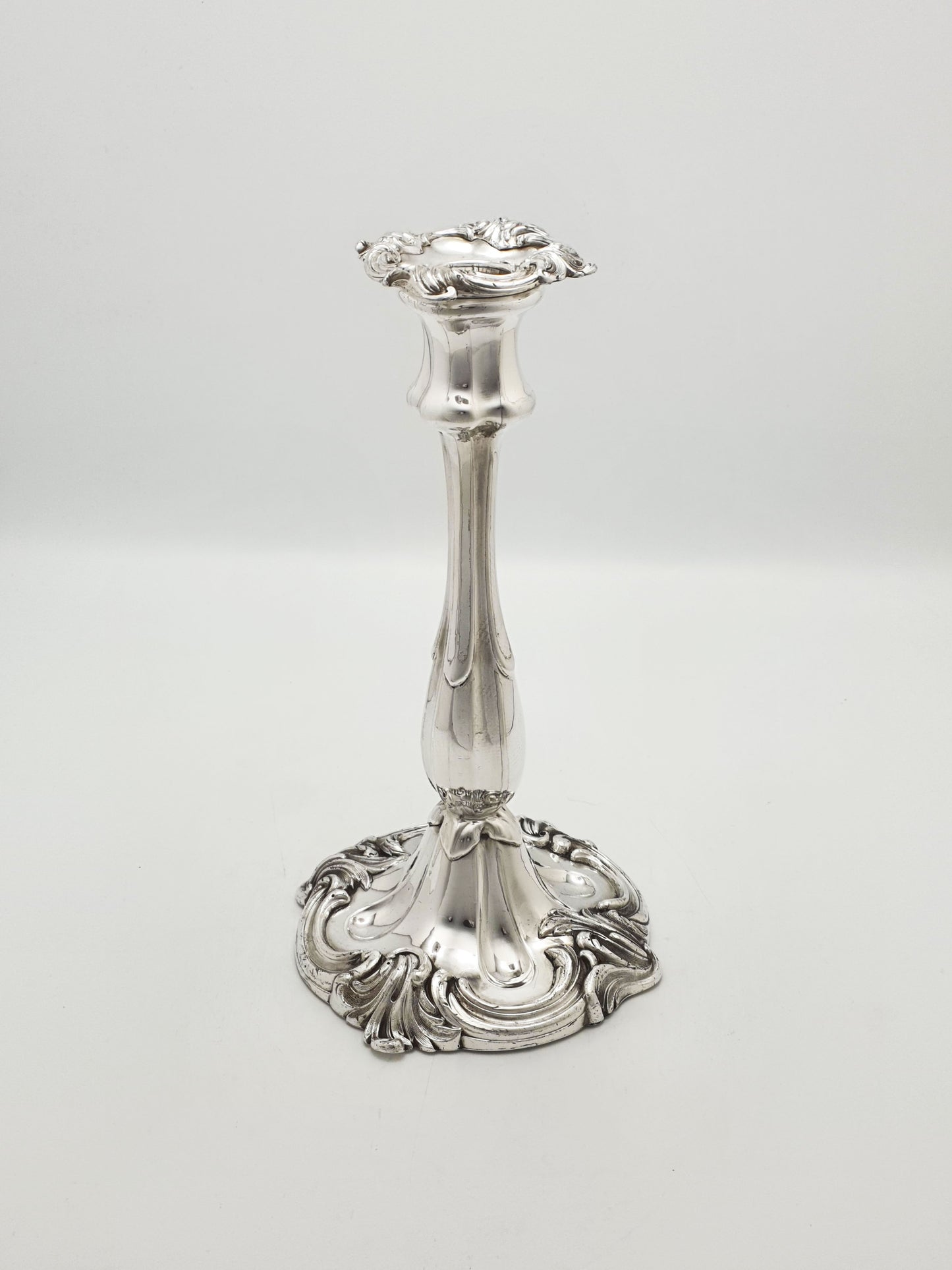 Set of 4 Antique Victorian Rococo Style Silver Plated Candlesticks – circa 1880