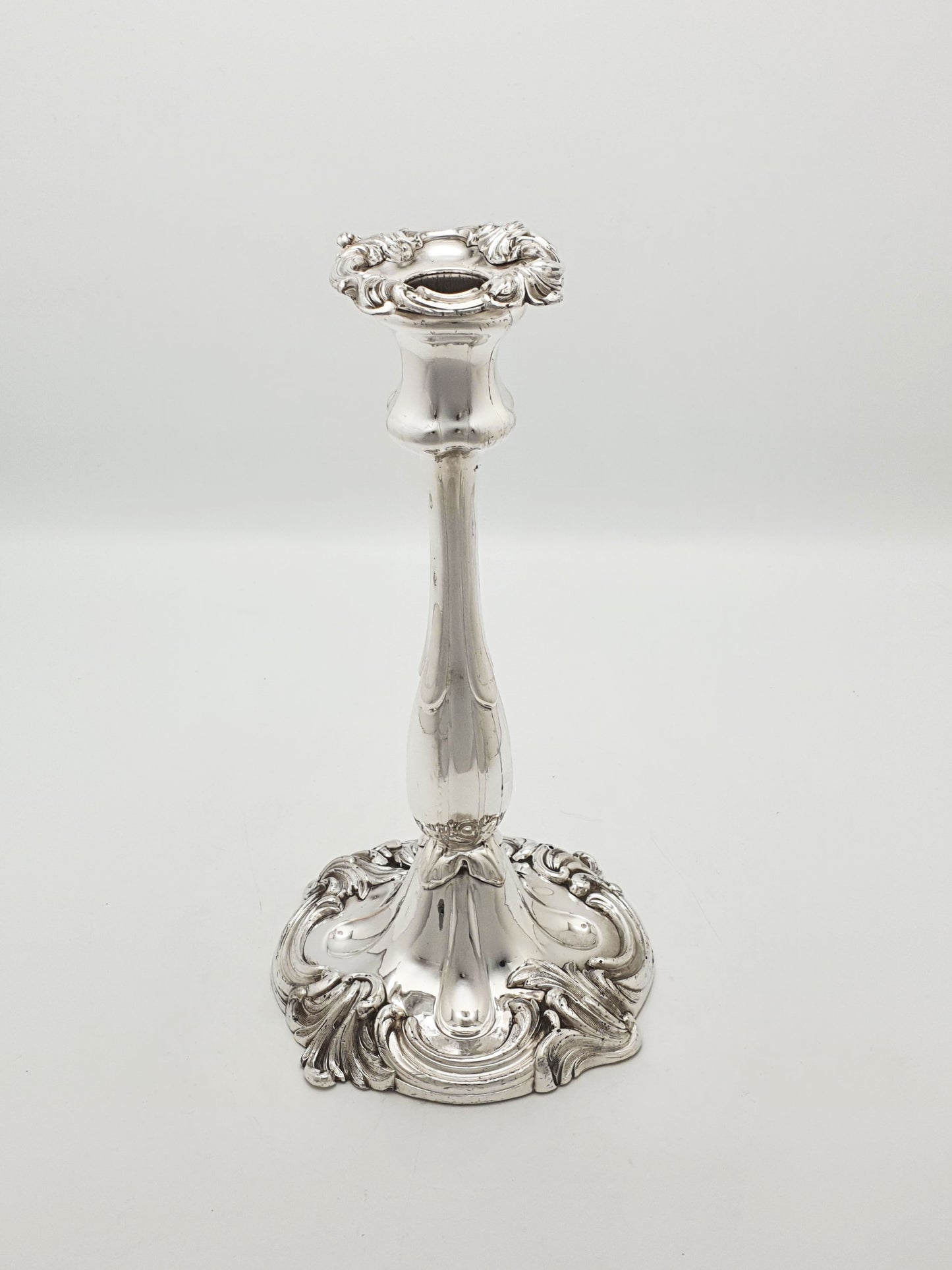 Set of 4 Antique Victorian Rococo Style Silver Plated Candlesticks – circa 1880