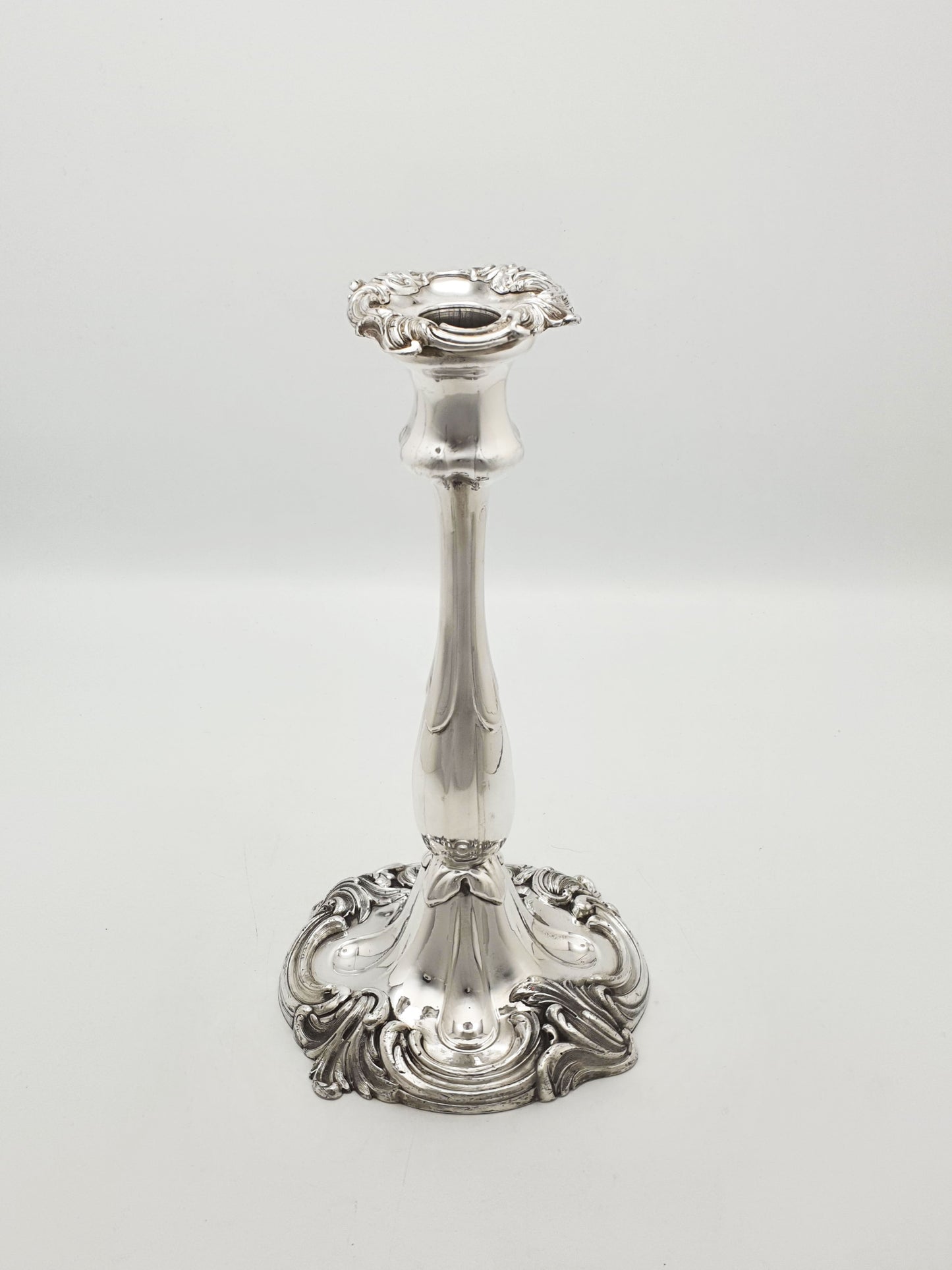 Set of 4 Antique Victorian Rococo Style Silver Plated Candlesticks – circa 1880