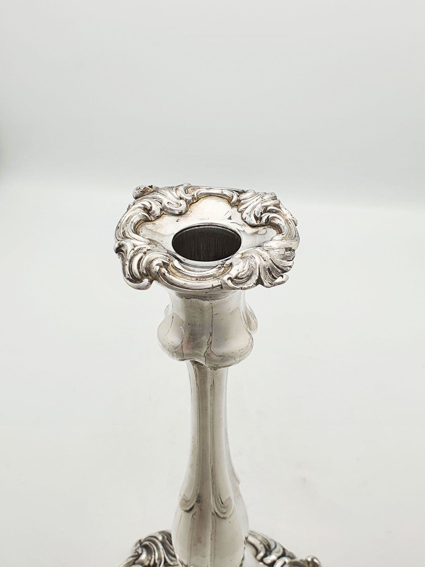Set of 4 Antique Victorian Rococo Style Silver Plated Candlesticks – circa 1880