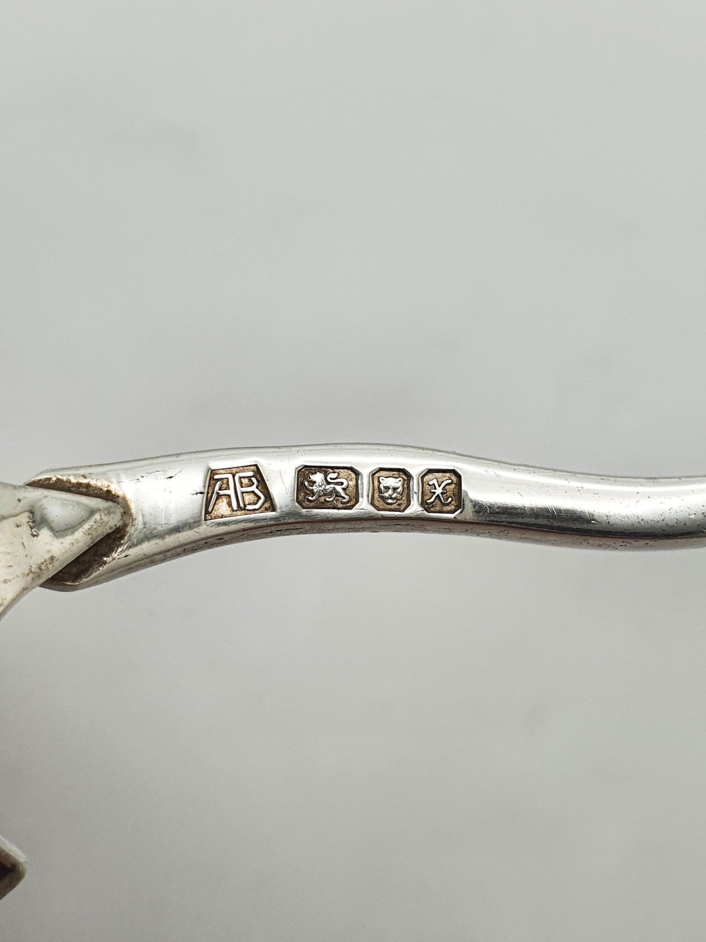 Contemporary Sterling Silver Long handled Dragon Spoon – London, 1997