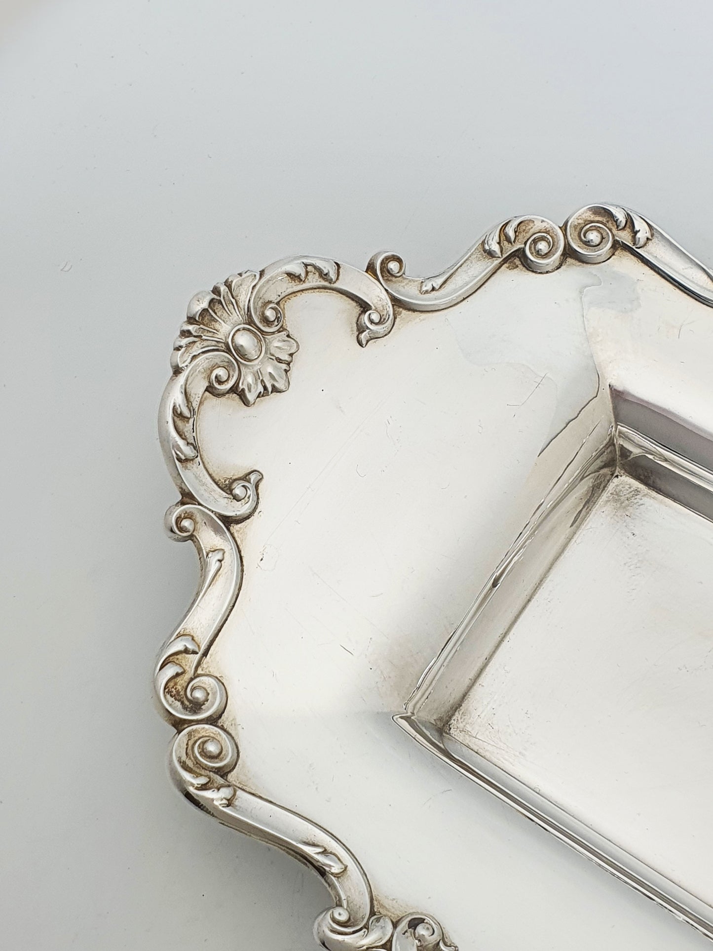 Rococo Revival Silver-Plated Bread Tray With Matching Three-Tine Fork – circa 1905