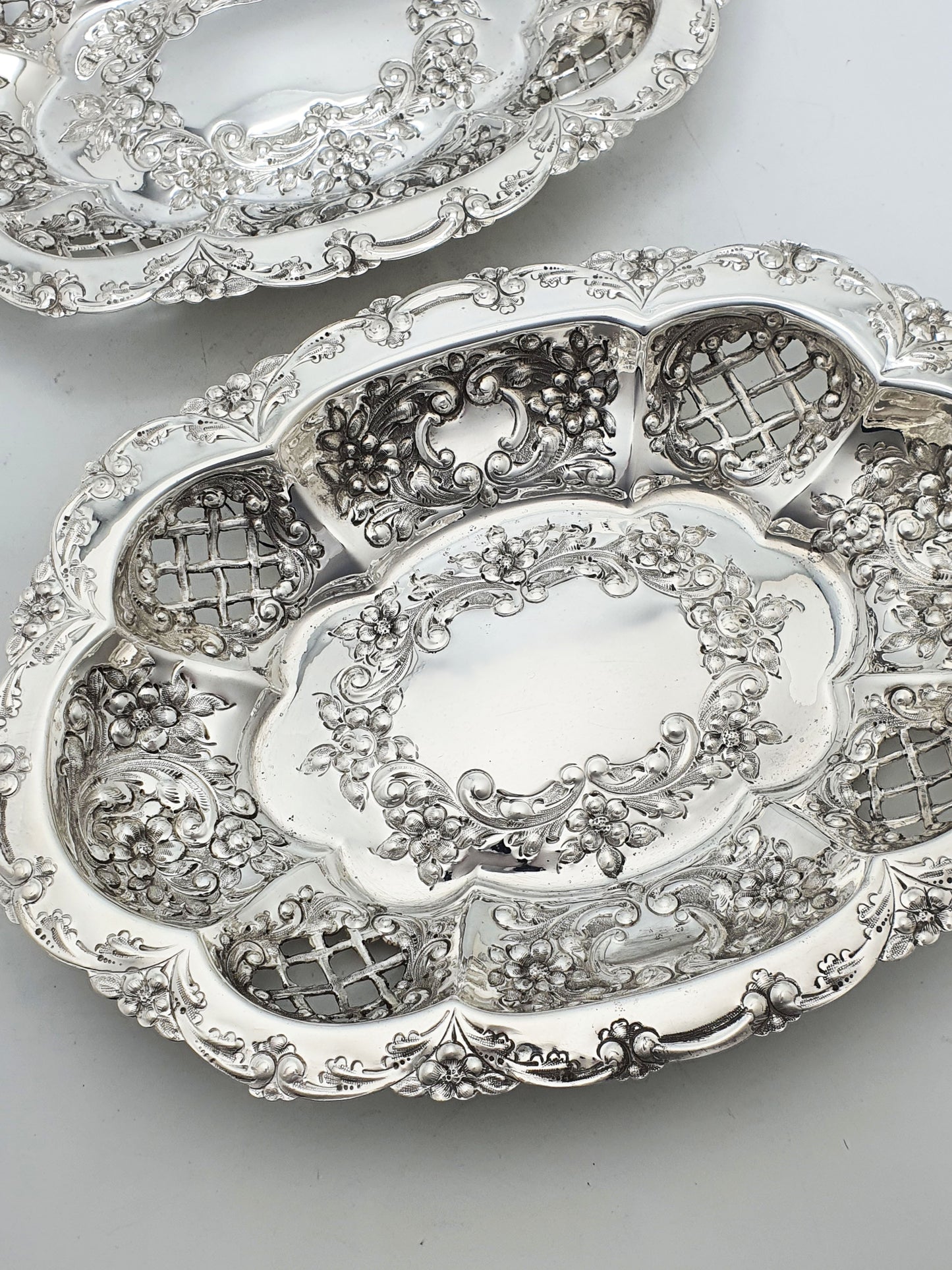 Pretty Pair Victorian Liberty & Co. Silver Plated Dishes - circa 1890