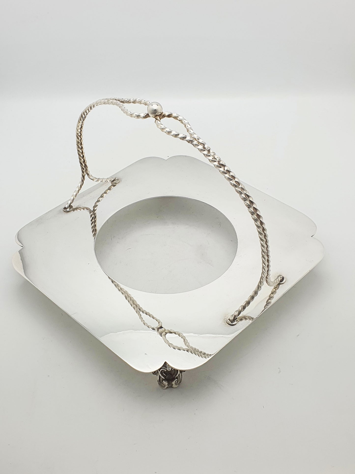 Stunning Cranberry Glass Dish in Silver Plated Stand - circa 1905