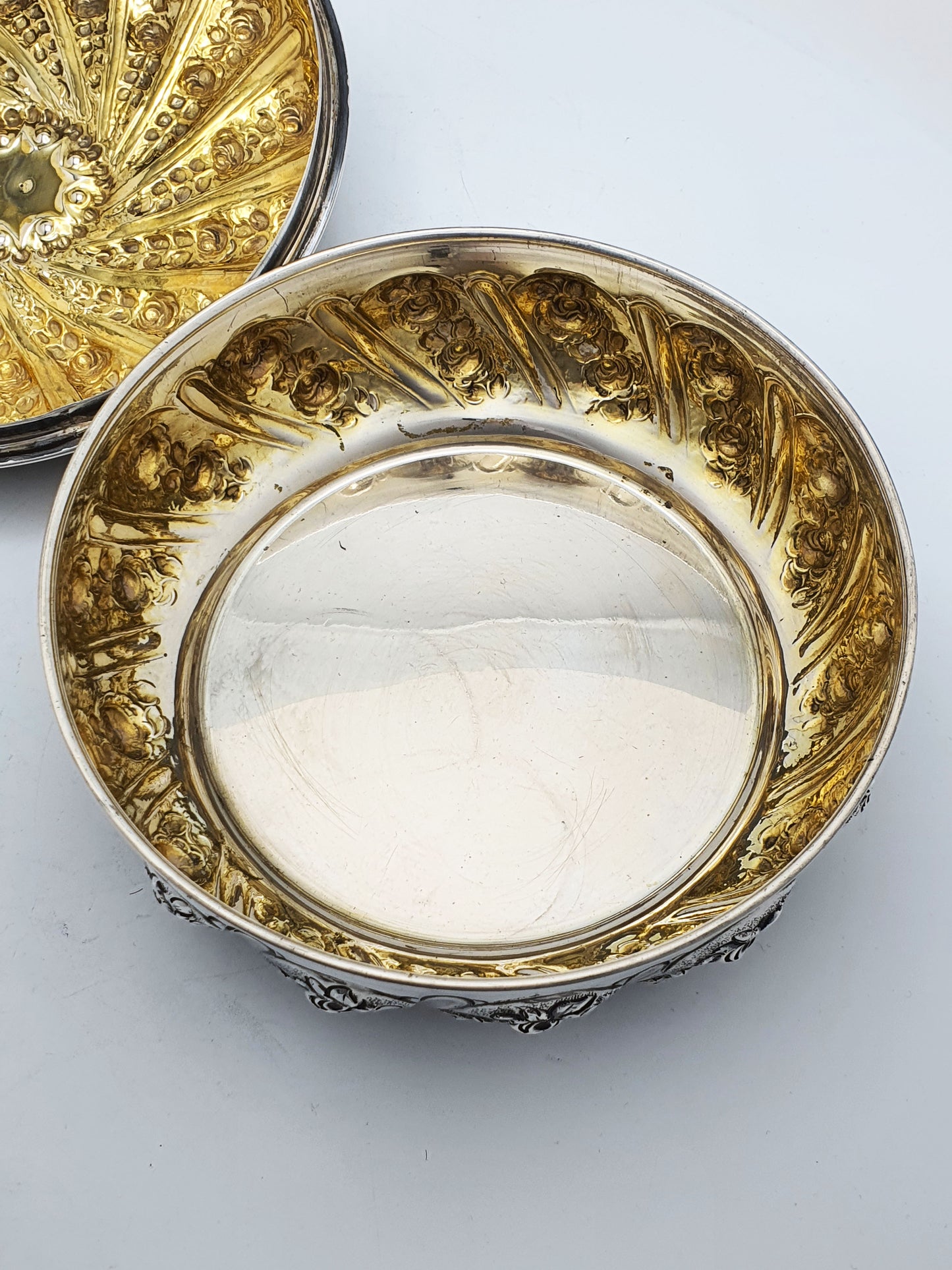 Stunning Large Continental Silver Bowl & Cover with Gilt Interior - circa 1900