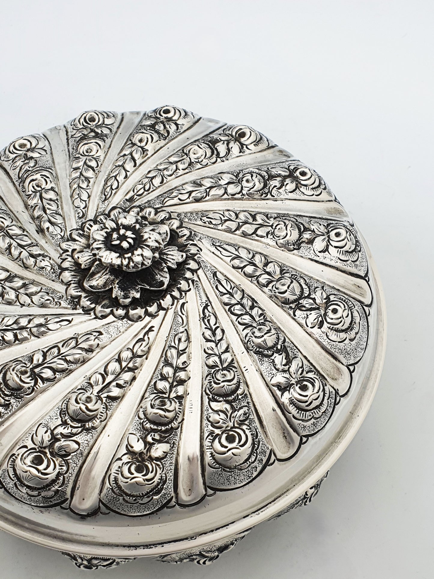 Stunning Large Continental Silver Bowl & Cover with Gilt Interior - circa 1900