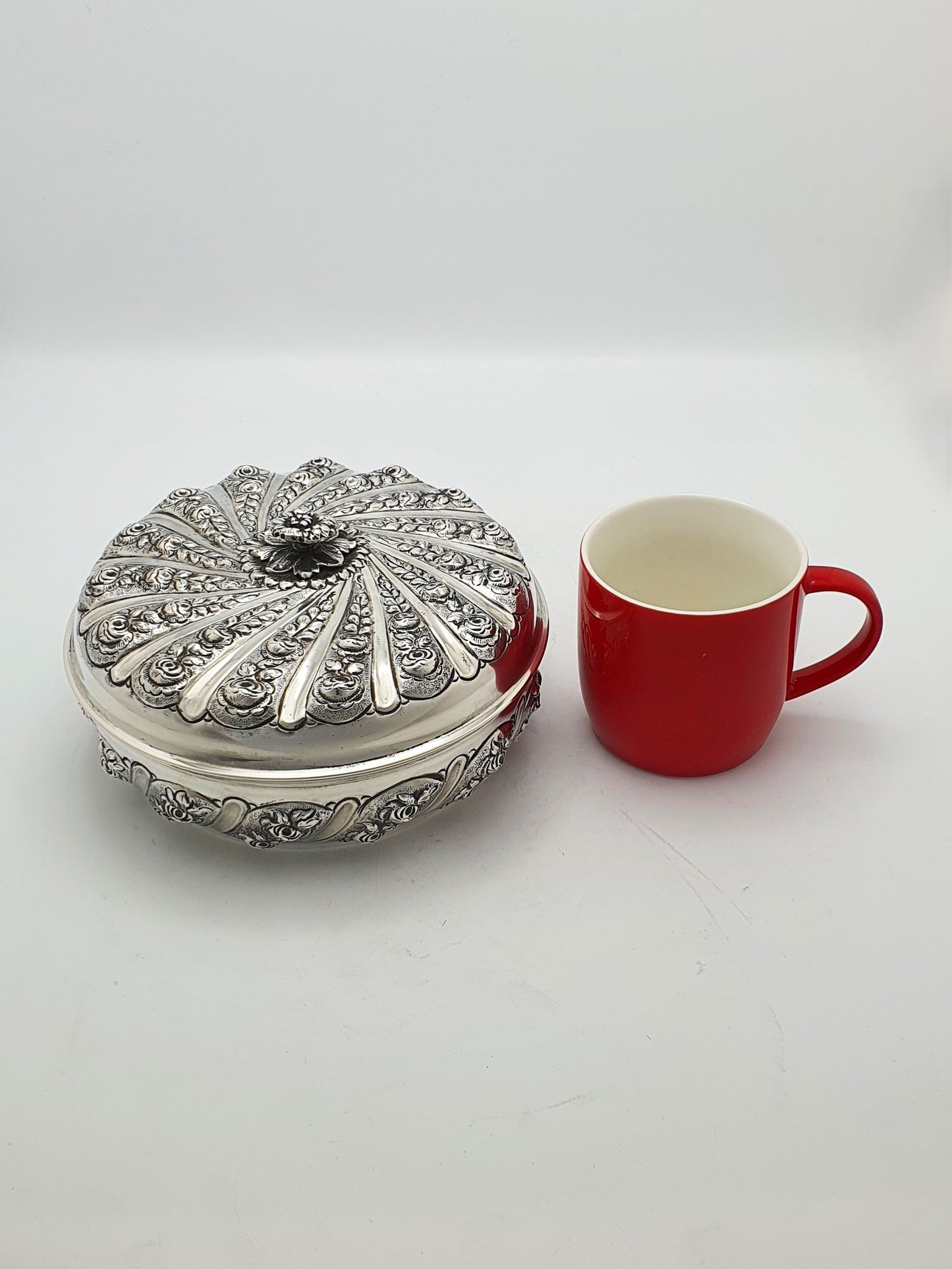 Stunning Large Continental Silver Bowl & Cover with Gilt Interior - circa 1900