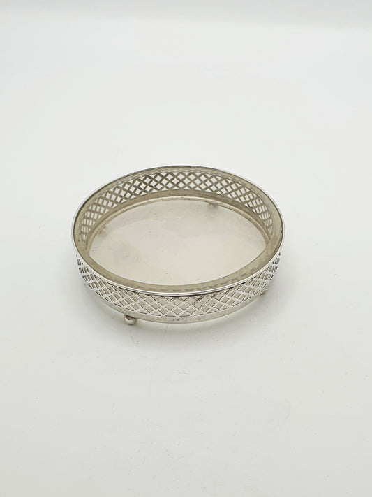 Lovely American Sterling Silver Pierced Butter Dish with Glass Liner – circa 1920