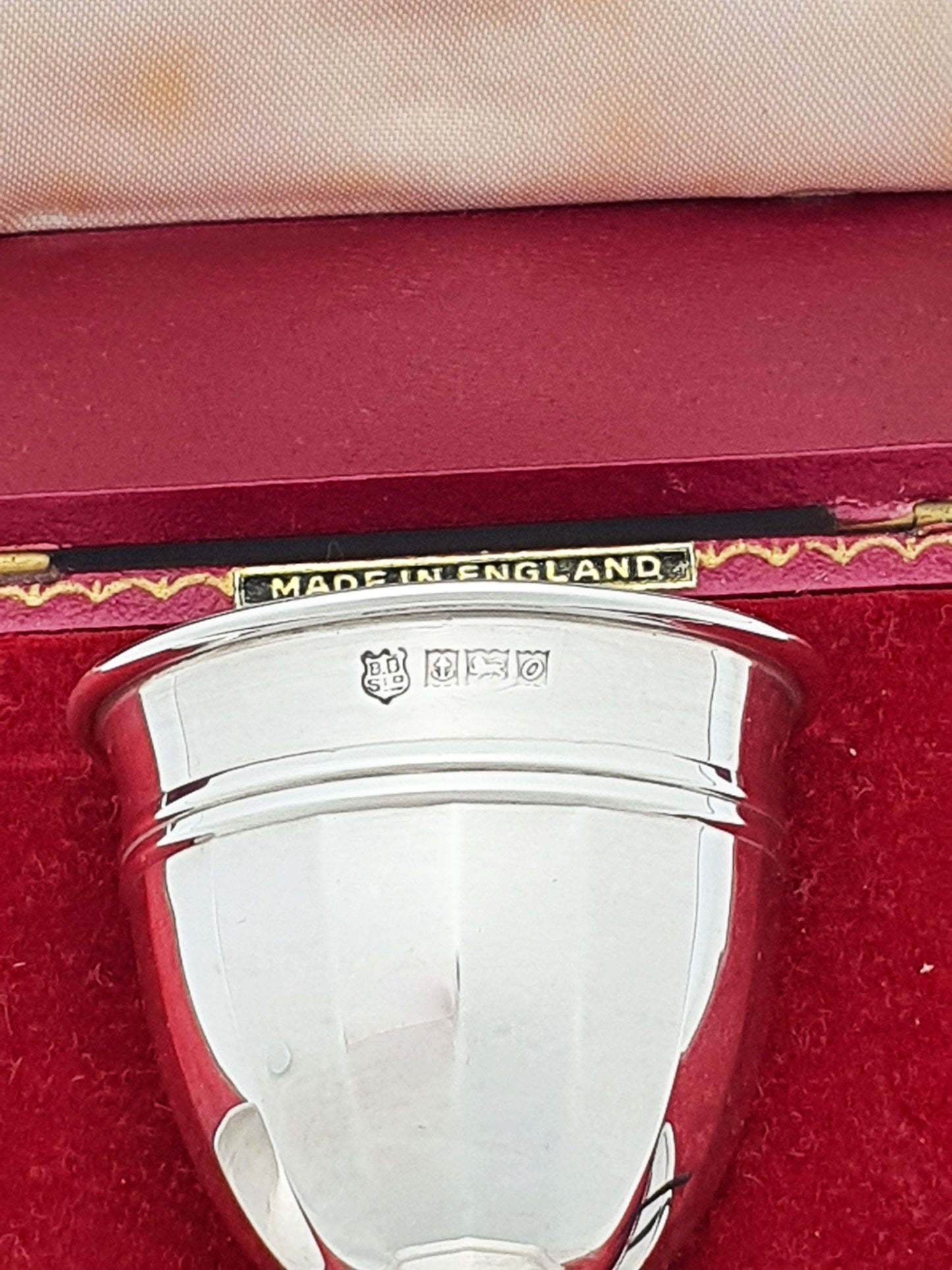 Vintage Sterling Silver Egg Cup & Spoon Set in Fitted Case - 1963