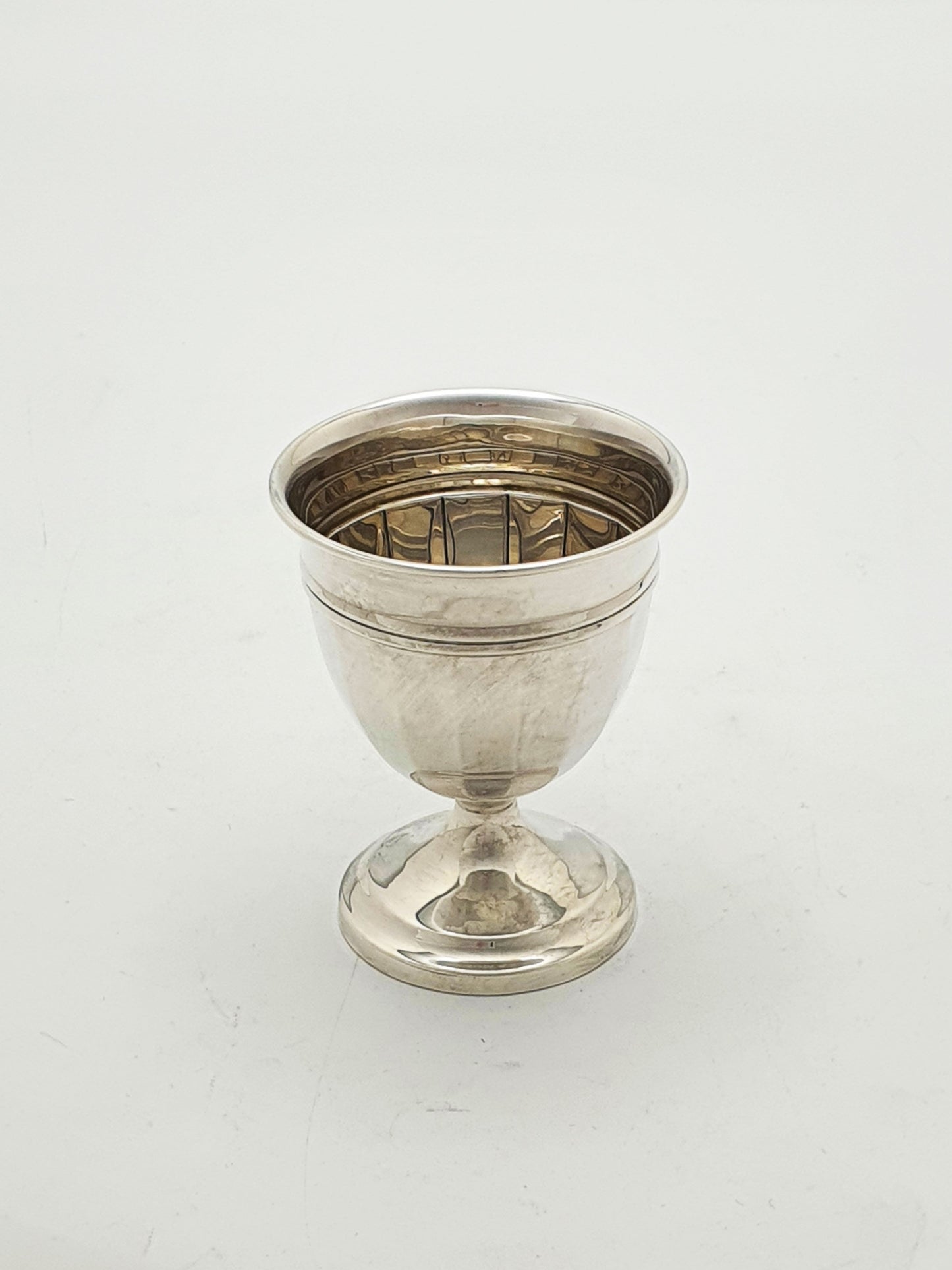 Vintage Sterling Silver Egg Cup & Spoon Set in Fitted Case - 1963