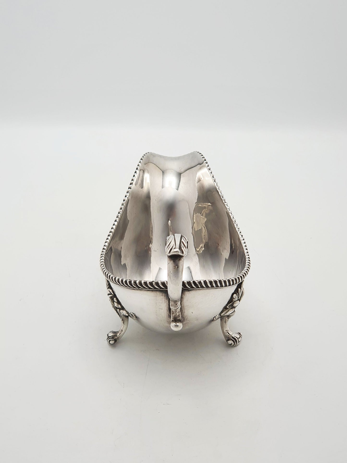 Pair of Antique Silver Plate Sauce Boats with Ornamental Leaf Detailing – circa 1920