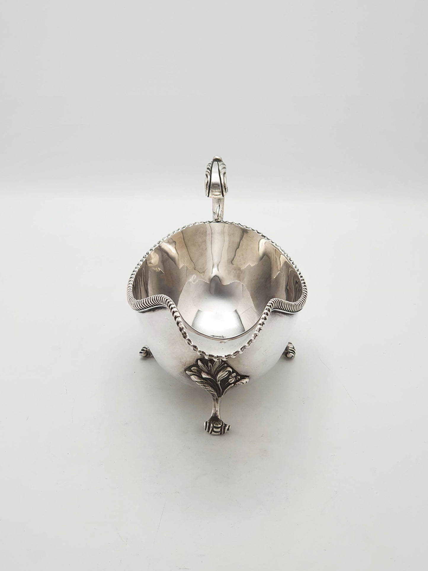 Pair of Antique Silver Plate Sauce Boats with Ornamental Leaf Detailing – circa 1920