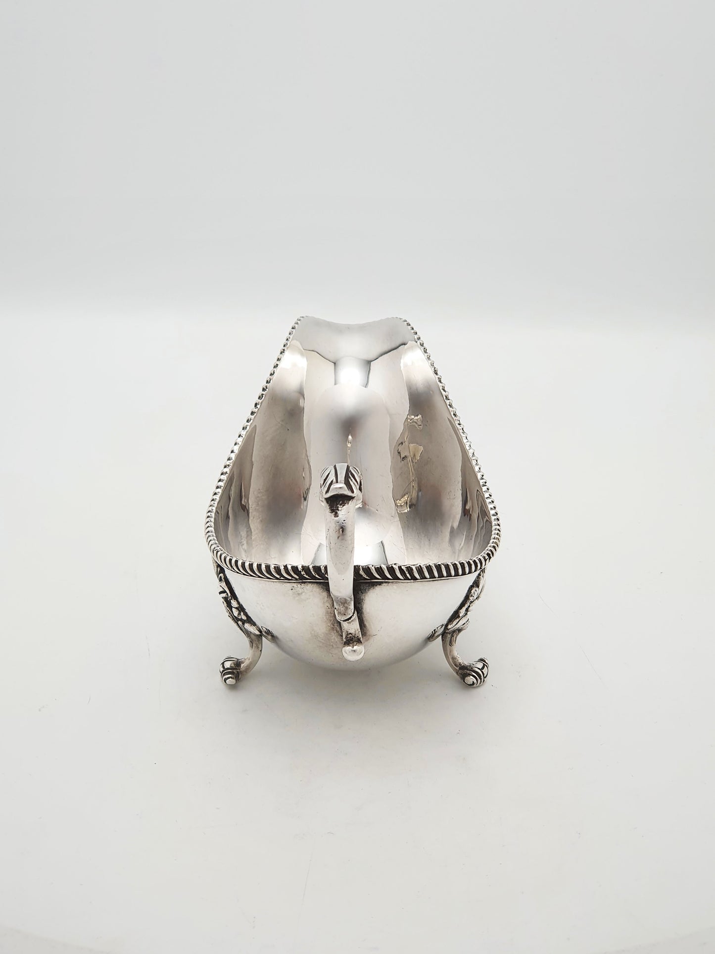 Pair of Antique Silver Plate Sauce Boats with Ornamental Leaf Detailing – circa 1920