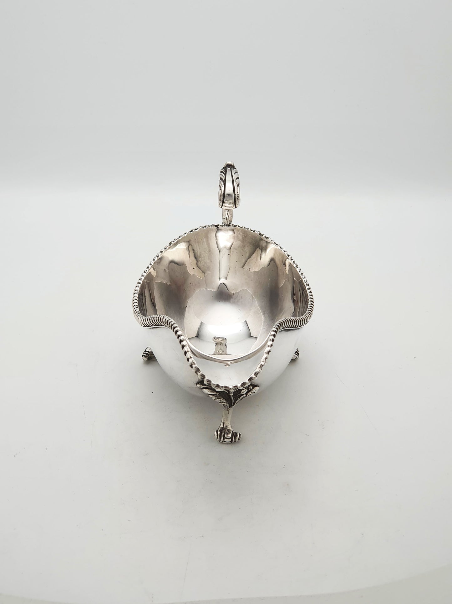 Pair of Antique Silver Plate Sauce Boats with Ornamental Leaf Detailing – circa 1920