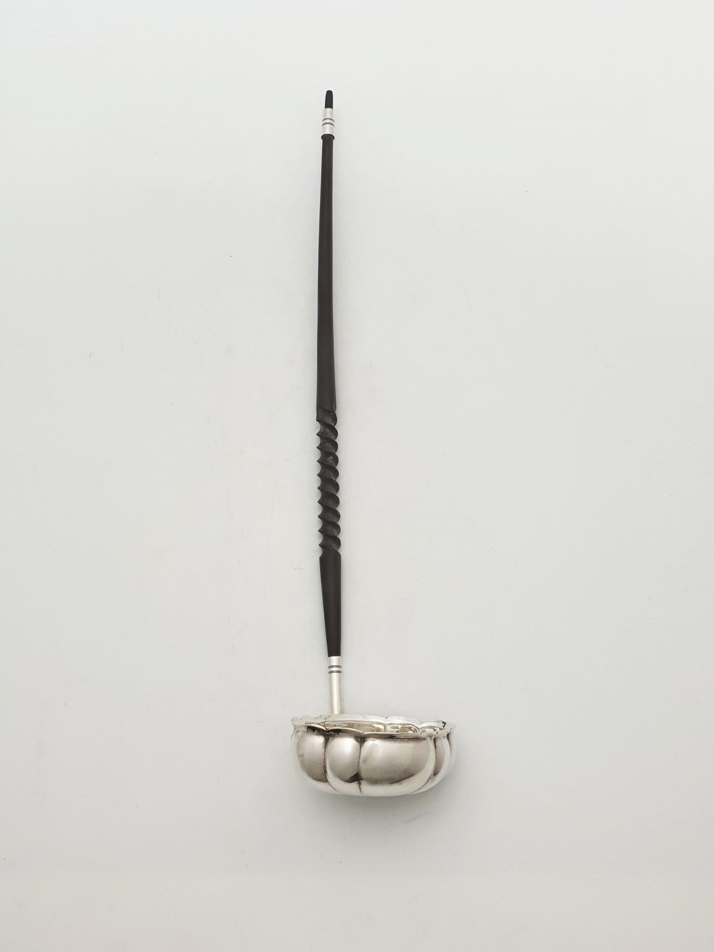 Vintage Irish Sterling Silver Punch Ladle with Ebony Handle - 1971