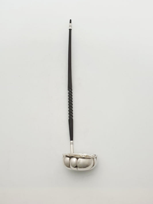 Vintage Irish Sterling Silver Punch Ladle with Ebony Handle - 1971