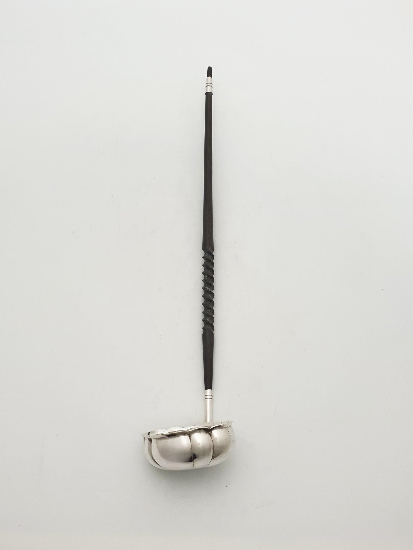 Vintage Irish Sterling Silver Punch Ladle with Ebony Handle - 1971