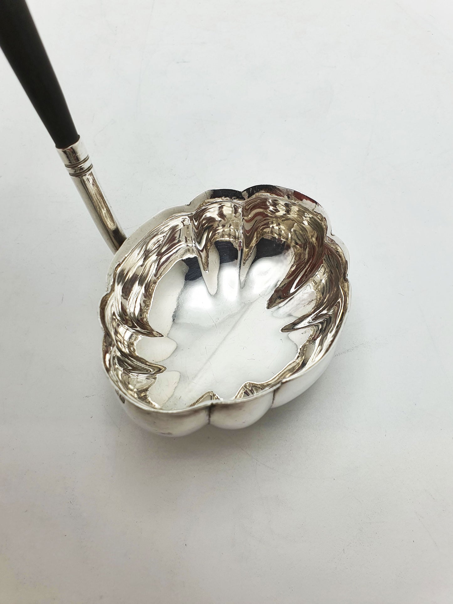 Vintage Irish Sterling Silver Punch Ladle with Ebony Handle - 1971