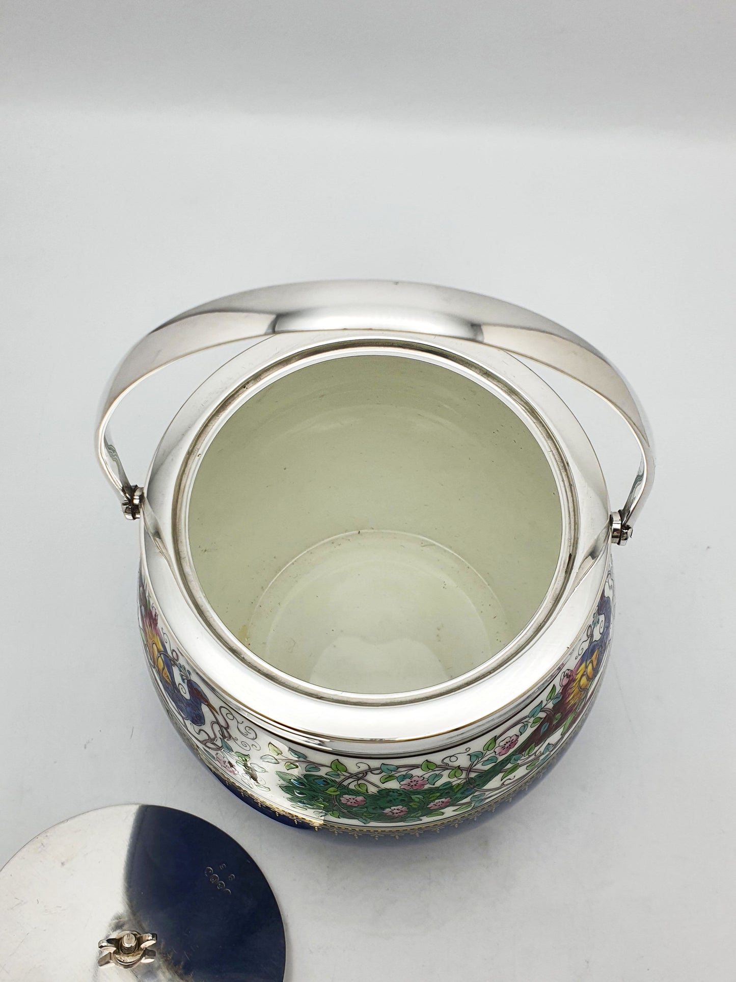Antique Wedgwood China Biscuit Barrel with Peacock Decoration – circa 1920