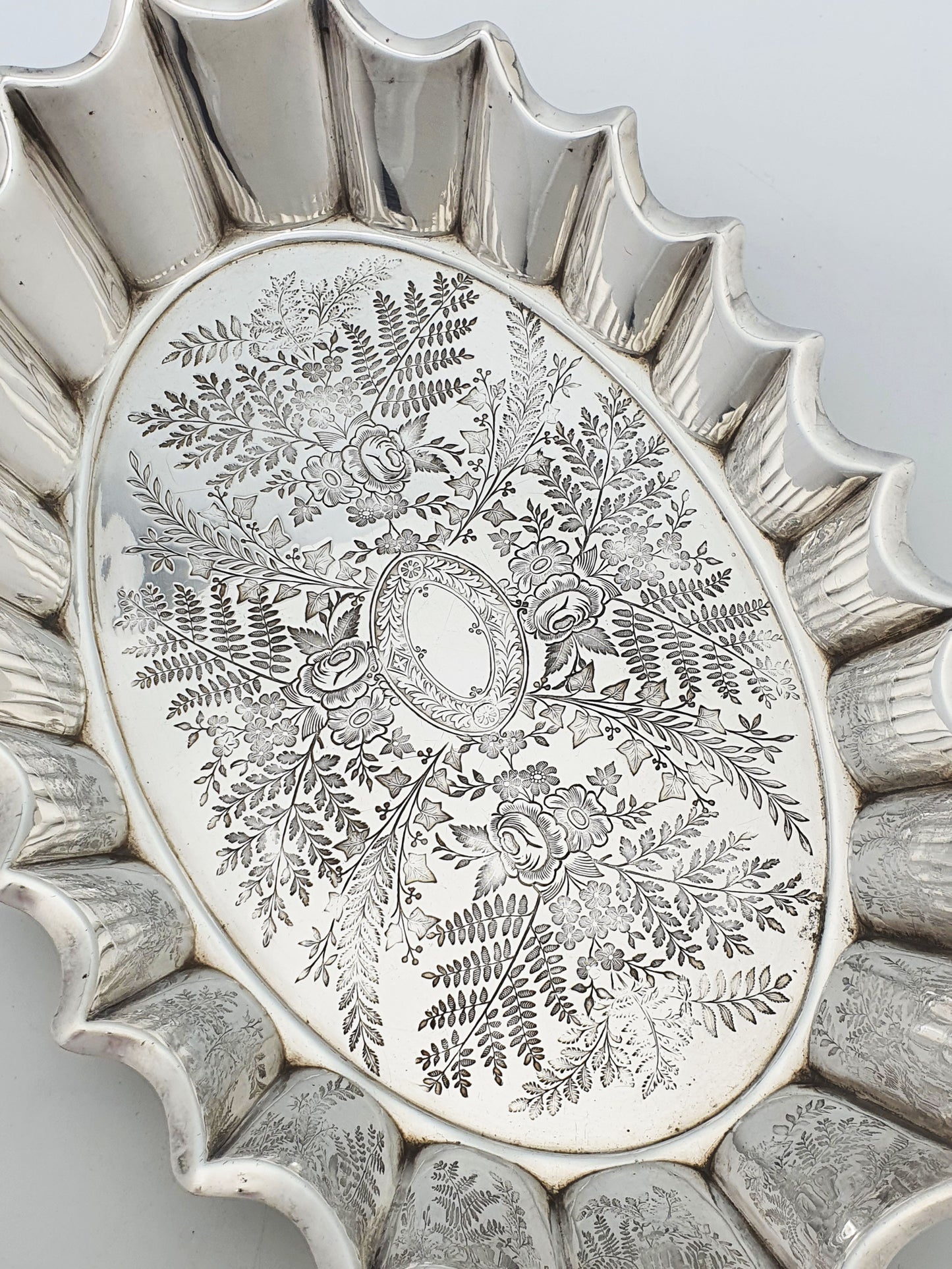 Antique Walker & Hall Silver Plate Serving Dish with Floral Engraving – circa 1890